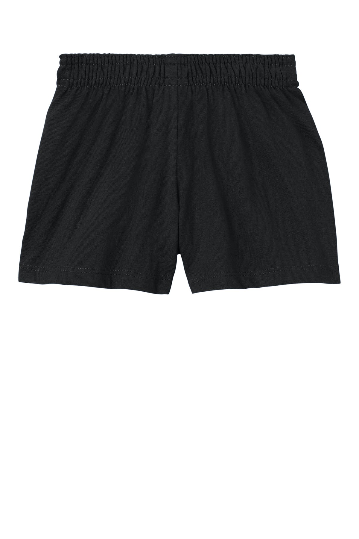 Rear View of Black Sport-Tek Girls Jersey Knit Squad Short YGST311