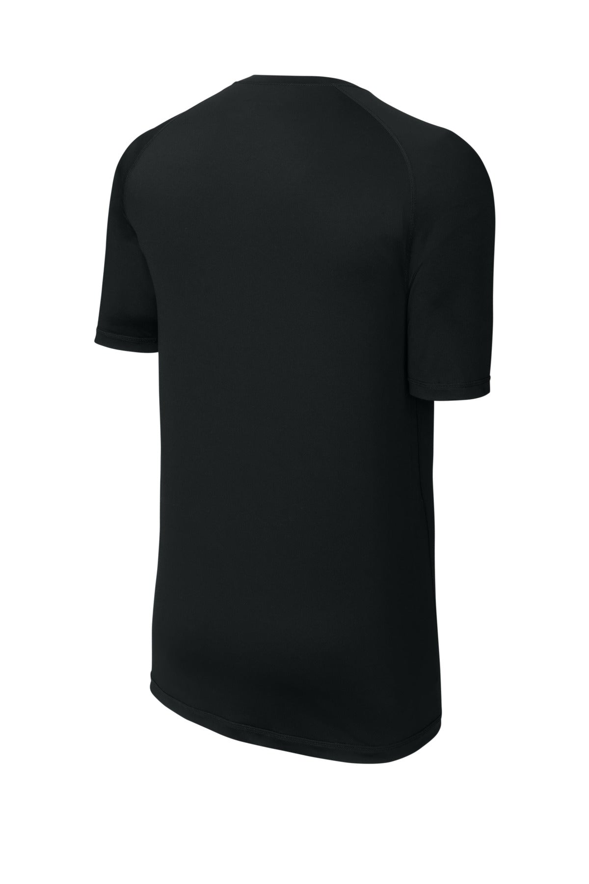 Rear View of Black Sport-Tek PosiCharge Compression 1/2-Sleeve Tee ST120