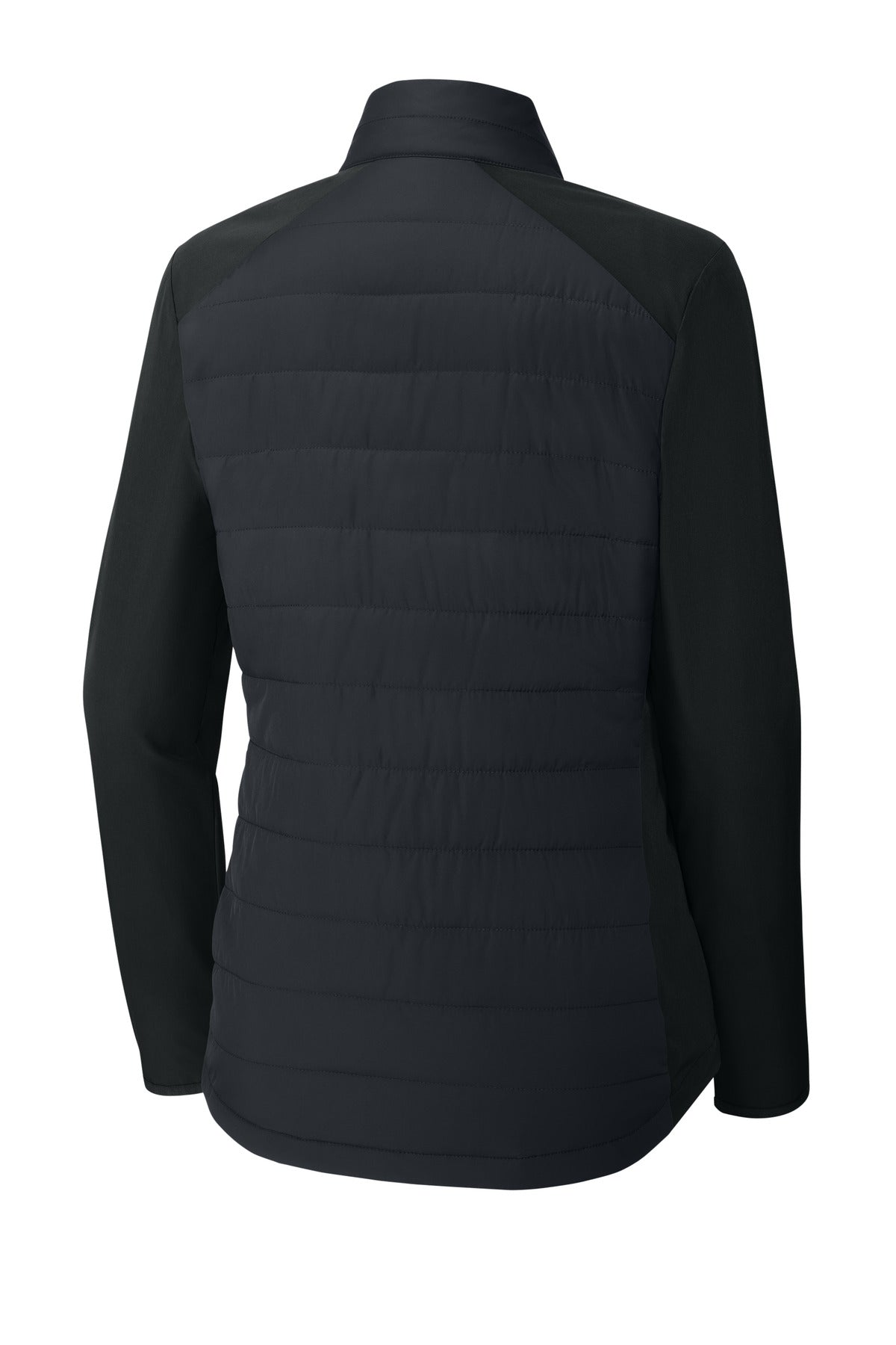 Rear View of Black Sport-Tek Women's Teknical Hybrid Jacket LST940