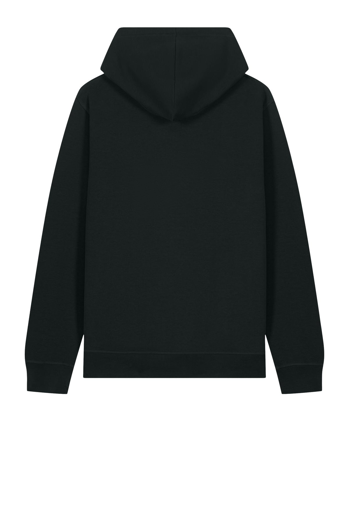 Rear View of Black Stanley/Stella Unisex Sounder Hooded Sweatshirt SXU012
