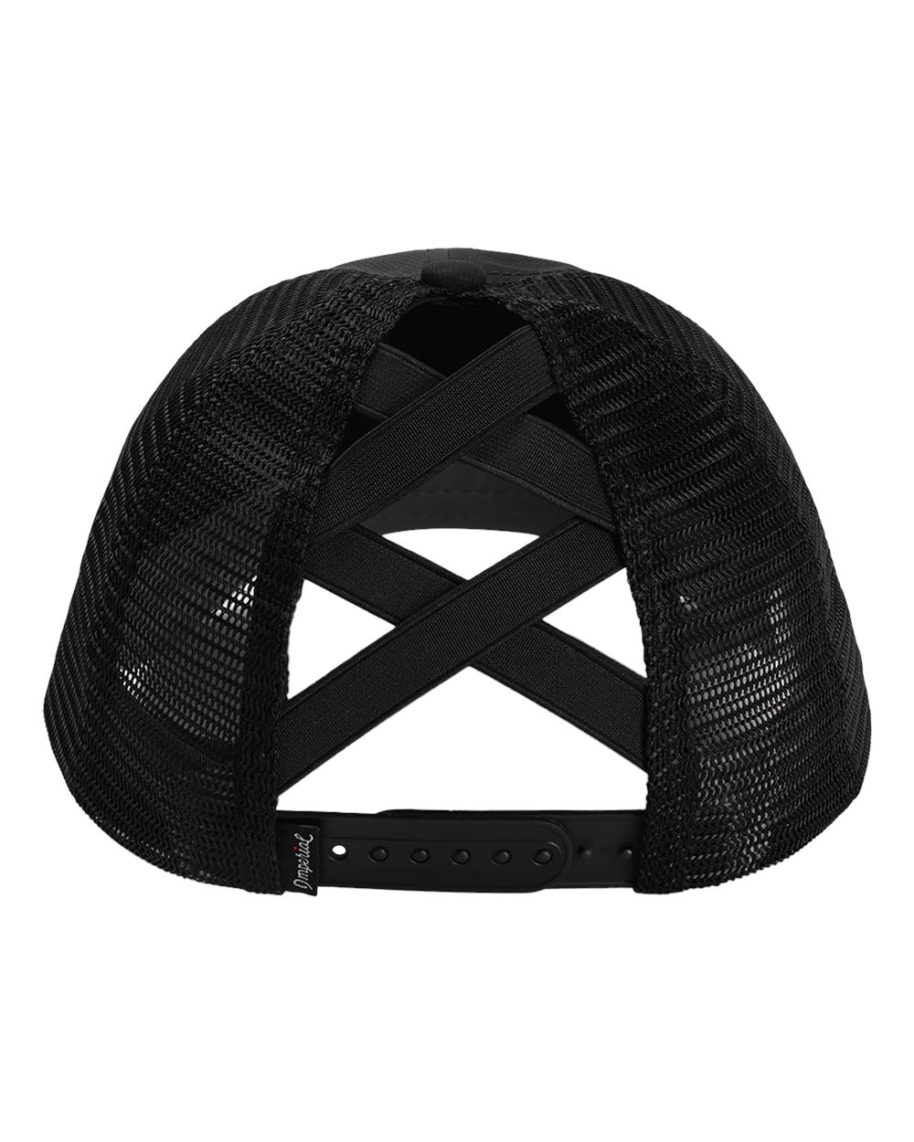 Rear View of Black The Hinsen Women's Mesh Back Cap - L338M