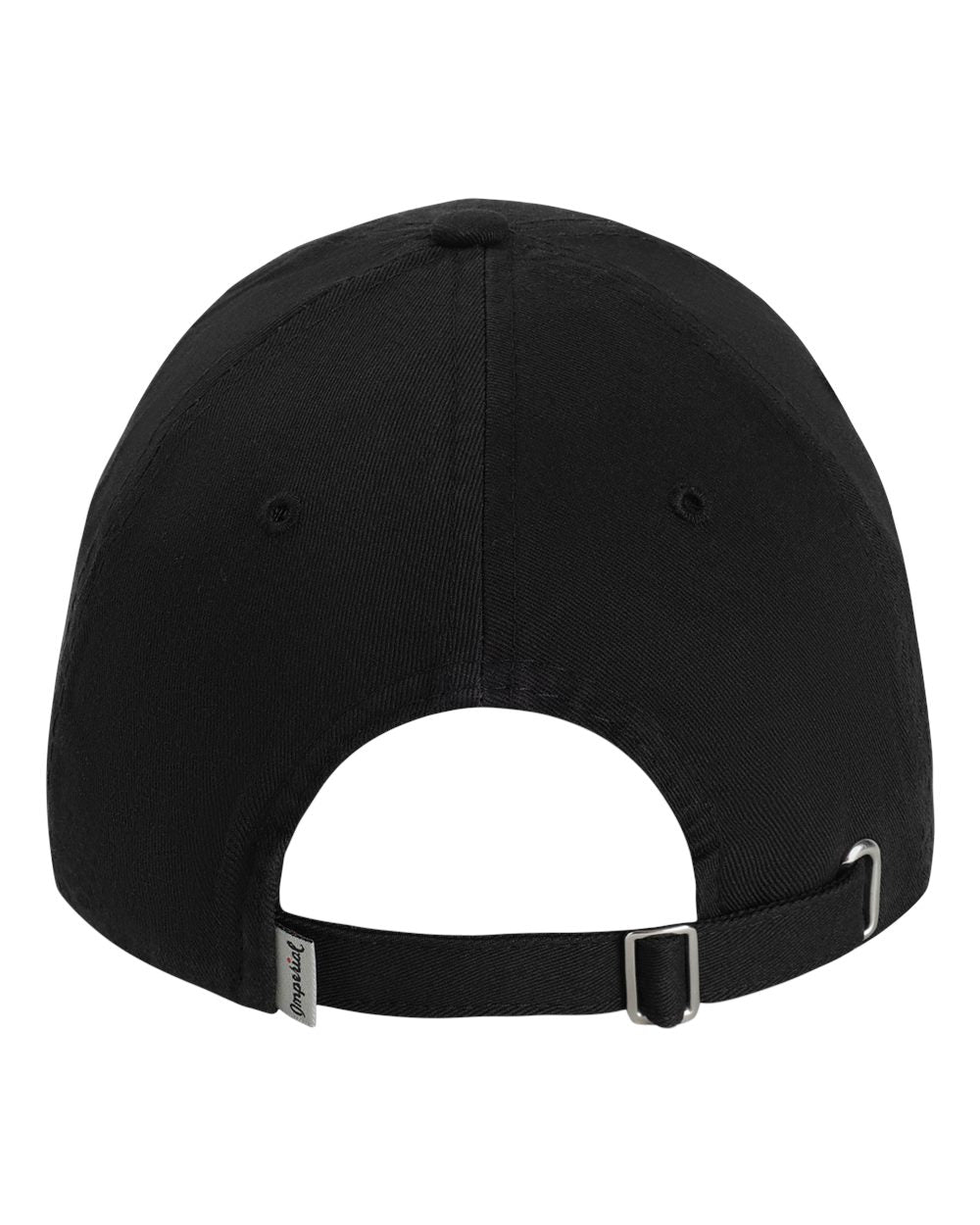 Rear View of Black The Original Buckle Dad Hat - X210B