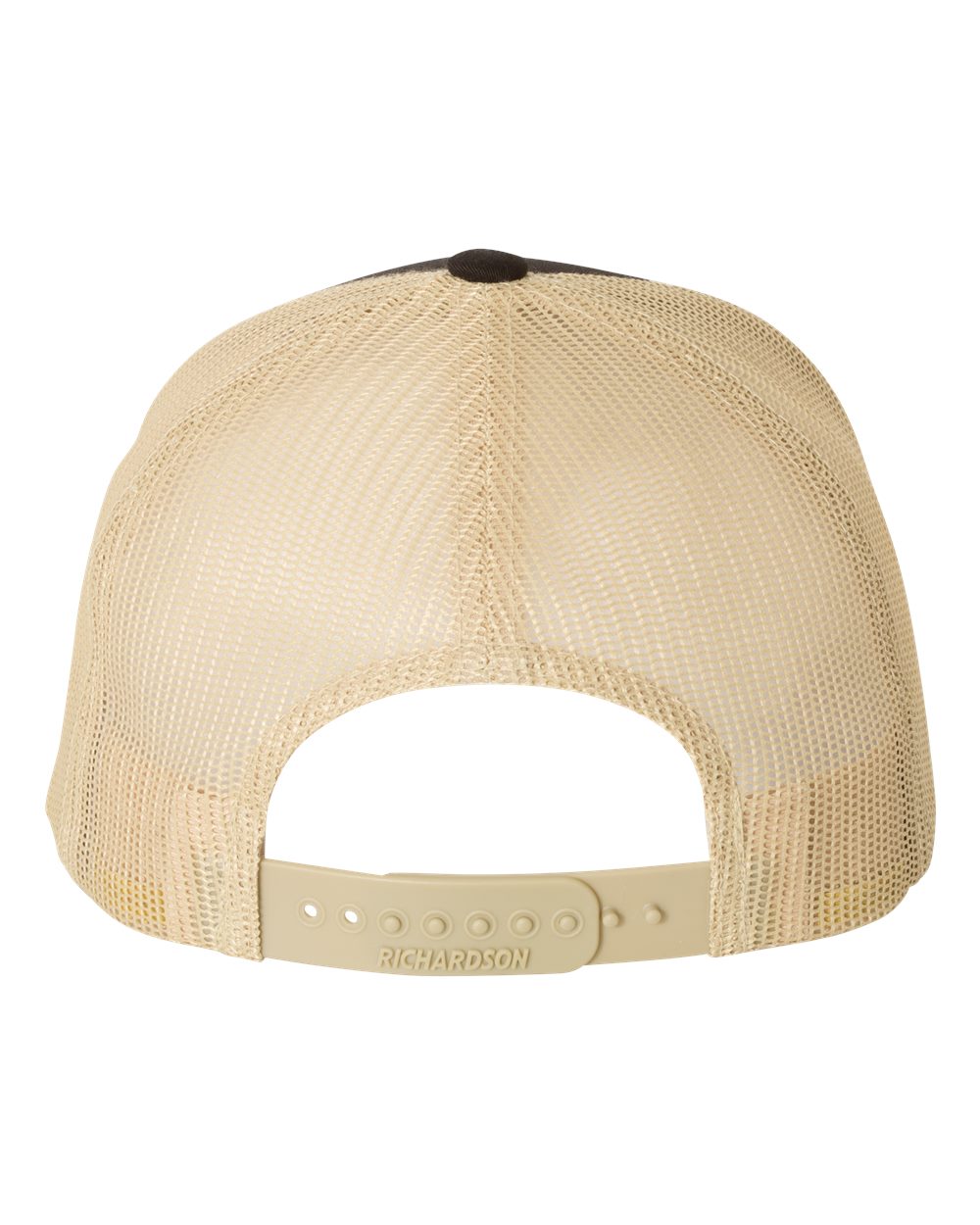Rear View of Black/ Vegas Gold Snapback Trucker Cap - 112