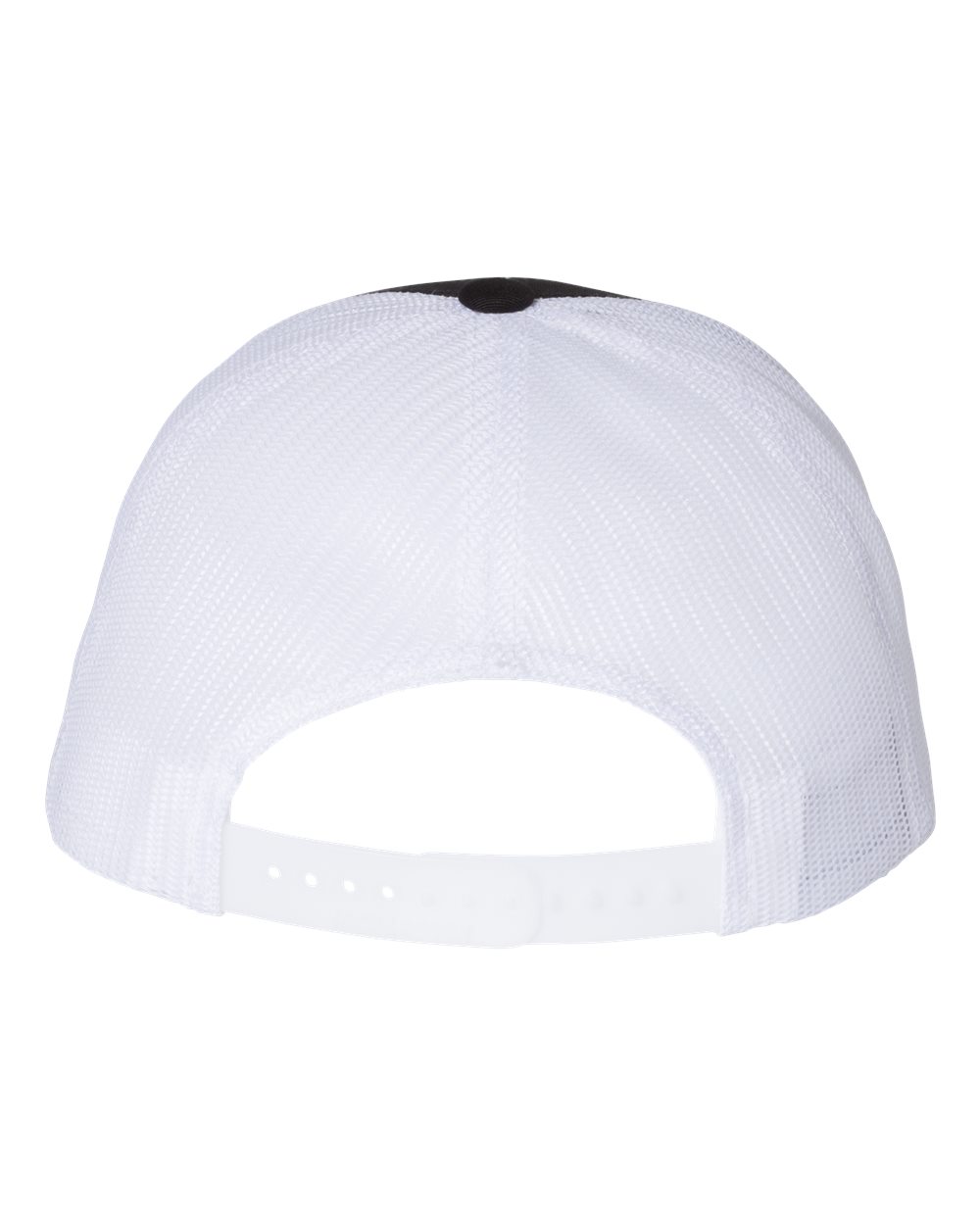 Rear View of Black/ White Low Pro Trucker Cap - 115