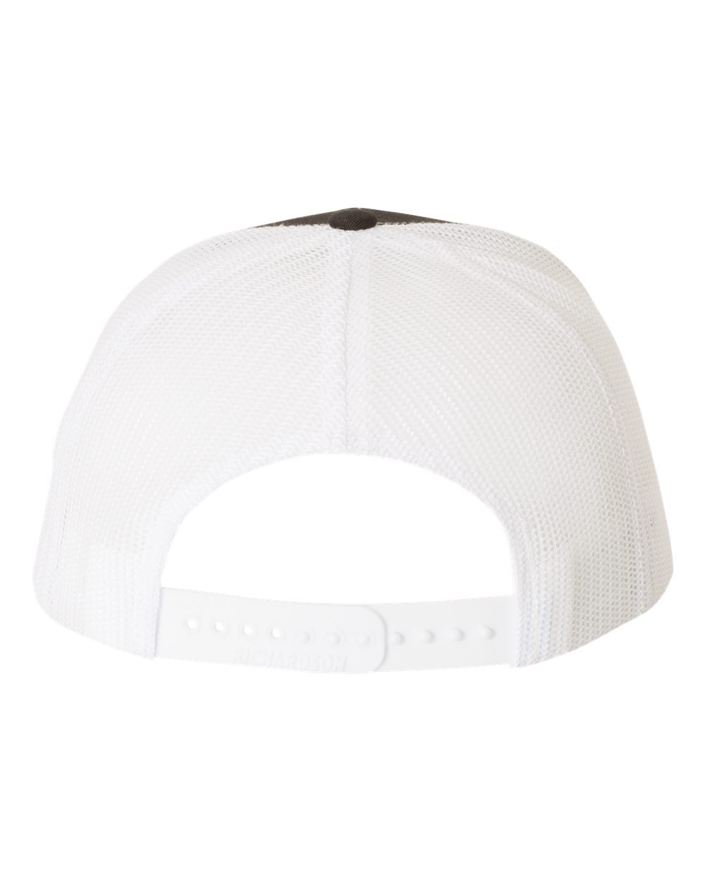 Rear View of Black/ White Snapback Trucker Cap - 112