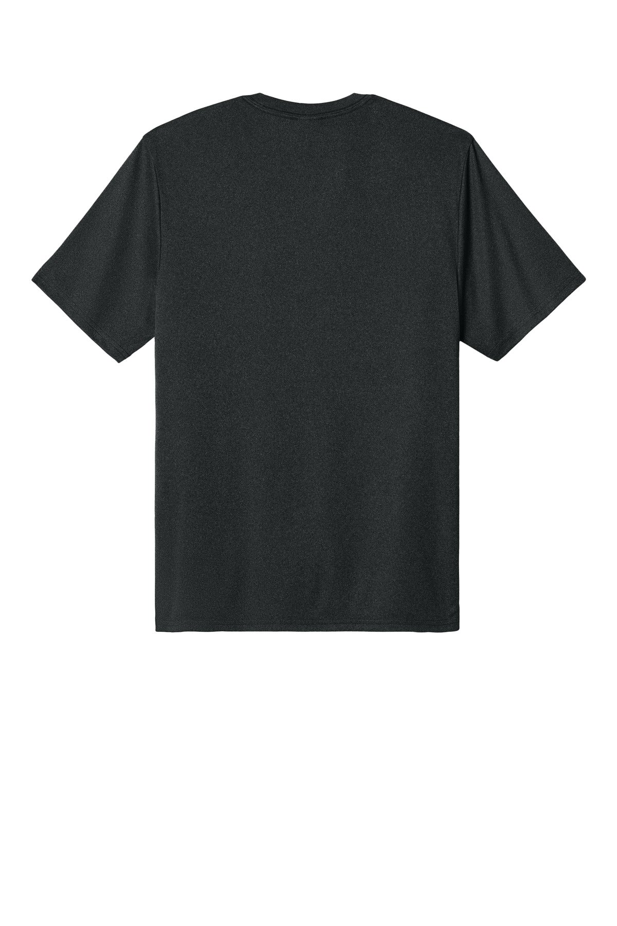 Rear View of BlkHthr Port & Co Heather Performance Tee PC390