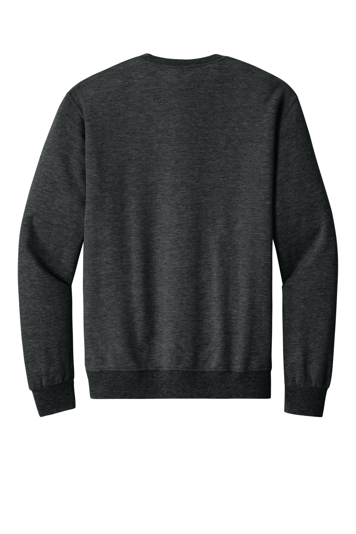 Rear View of BlkInkHtr Jerzees Ultimate Unisex CVC Ring Spun Crewneck Sweatshirt IC48M