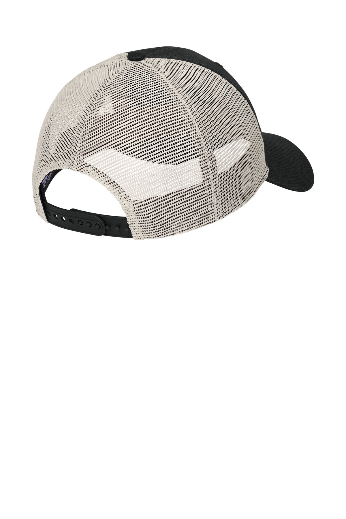Rear View of Blk/Stone New Era 9TWENTY Unstructured Mesh Snapback Cap NE215