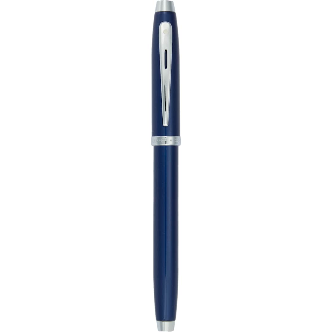 Rear View of Blue Sheaffer® 100 Glossy Lacquer Roller Ball plain