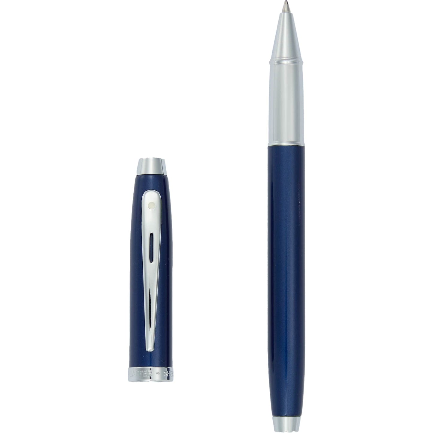 Rear View of Blue Sheaffer® 100 Glossy Lacquer Roller Ball plain