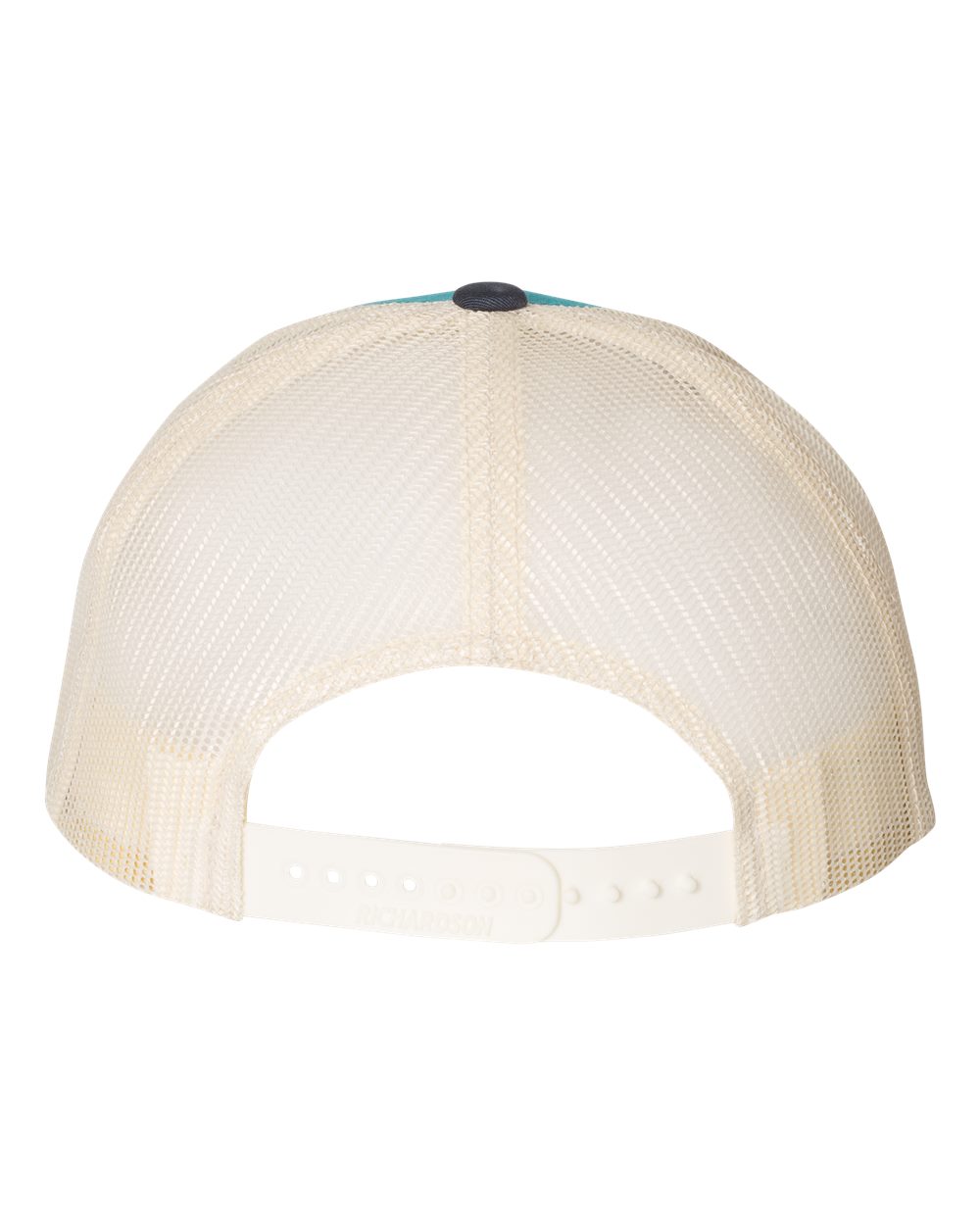 Rear View of Blue Teal/ Birch/ Navy Low Pro Trucker Cap - 115