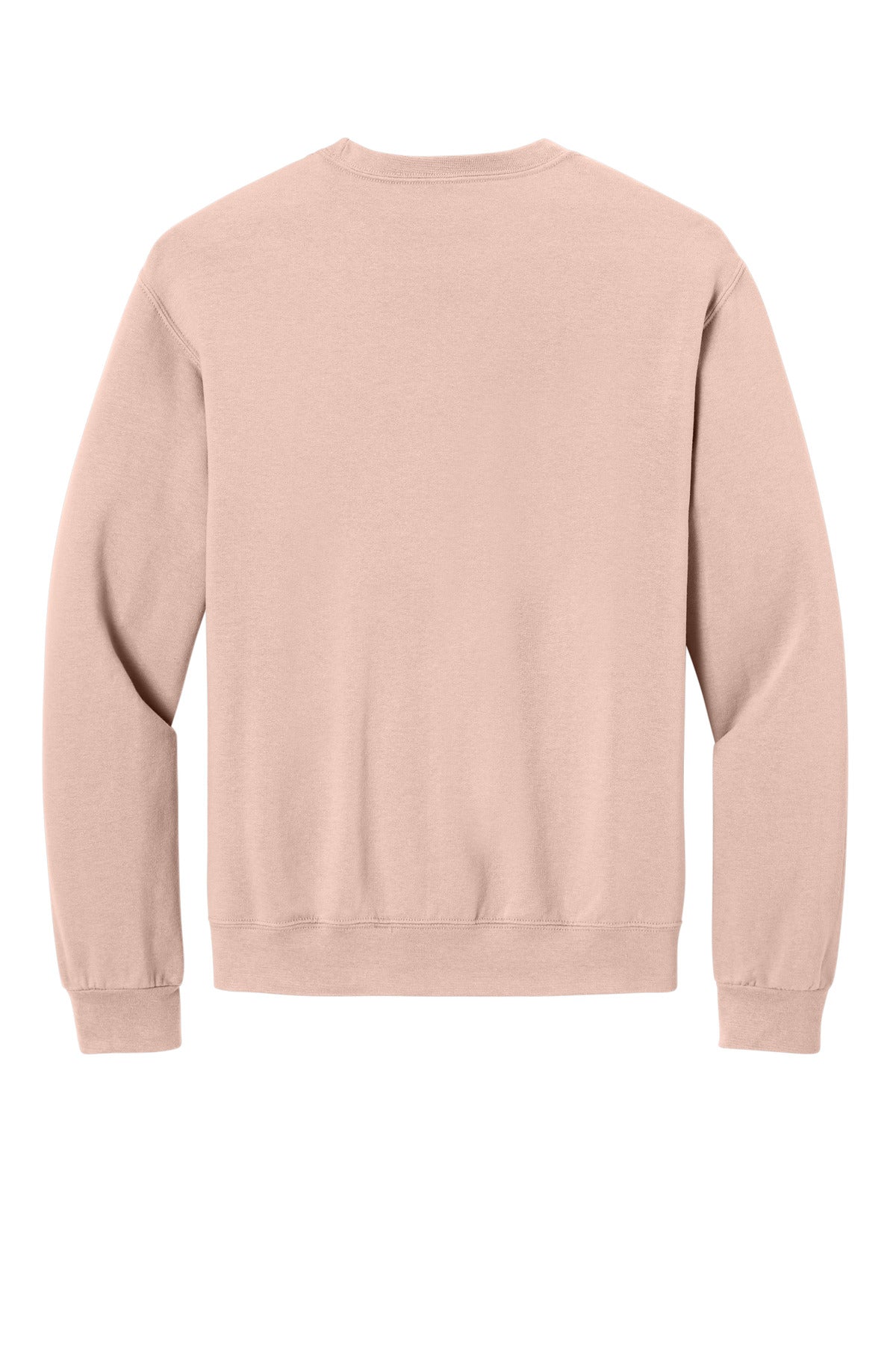 Rear View of BlushPink Jerzees Ultimate Unisex CVC Ring Spun Crewneck Sweatshirt IC48M