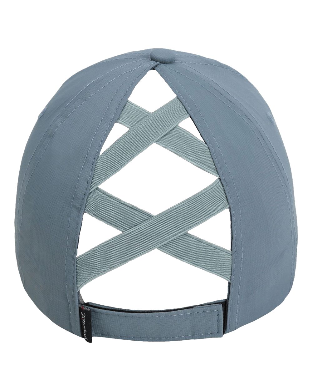 Rear View of Breaker Blue The Hinsen Women's Performance Ponytail Cap - L338