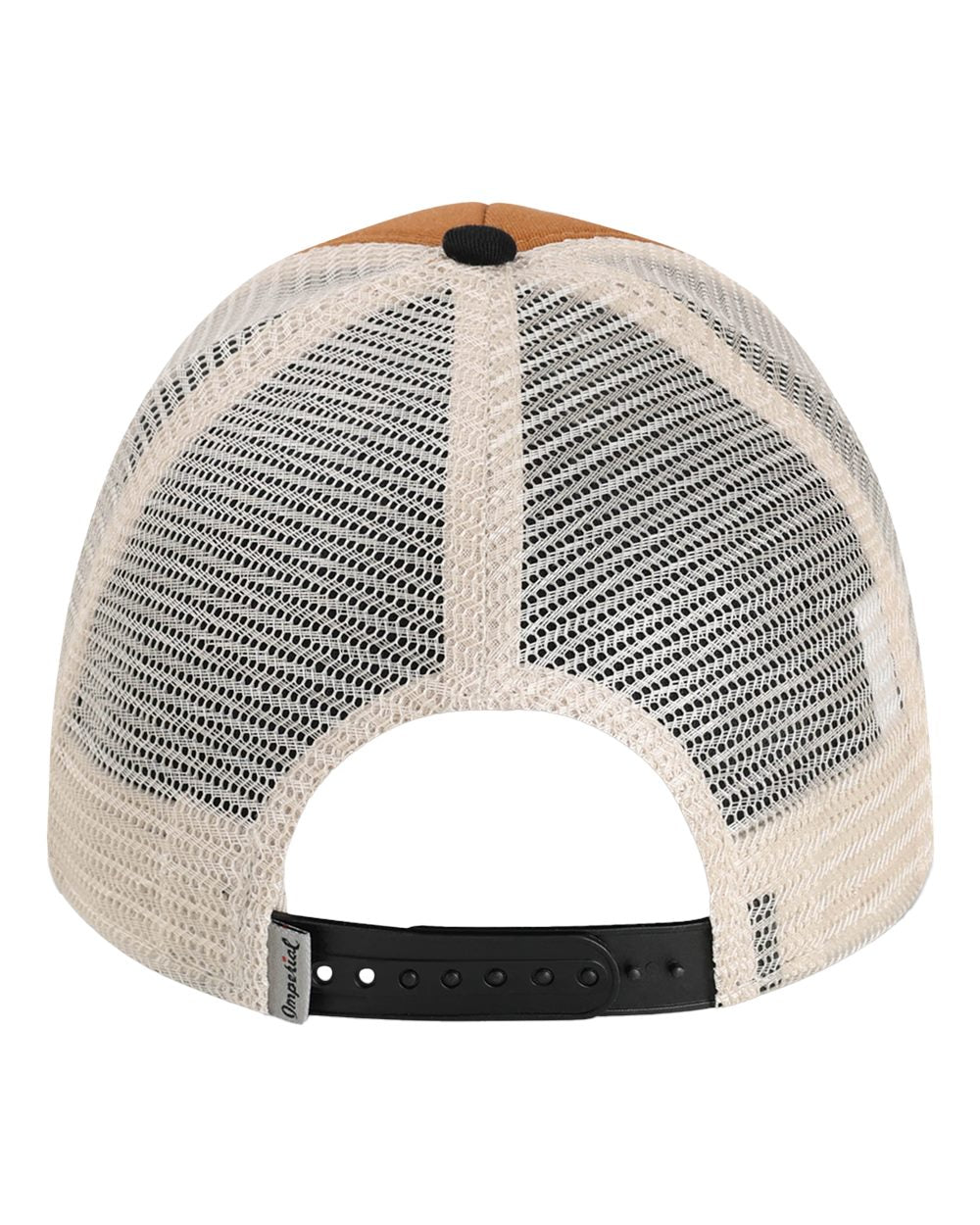 Rear View of Buckthorn Brown/ Black/ Stone North Country Trucker Cap - 1287