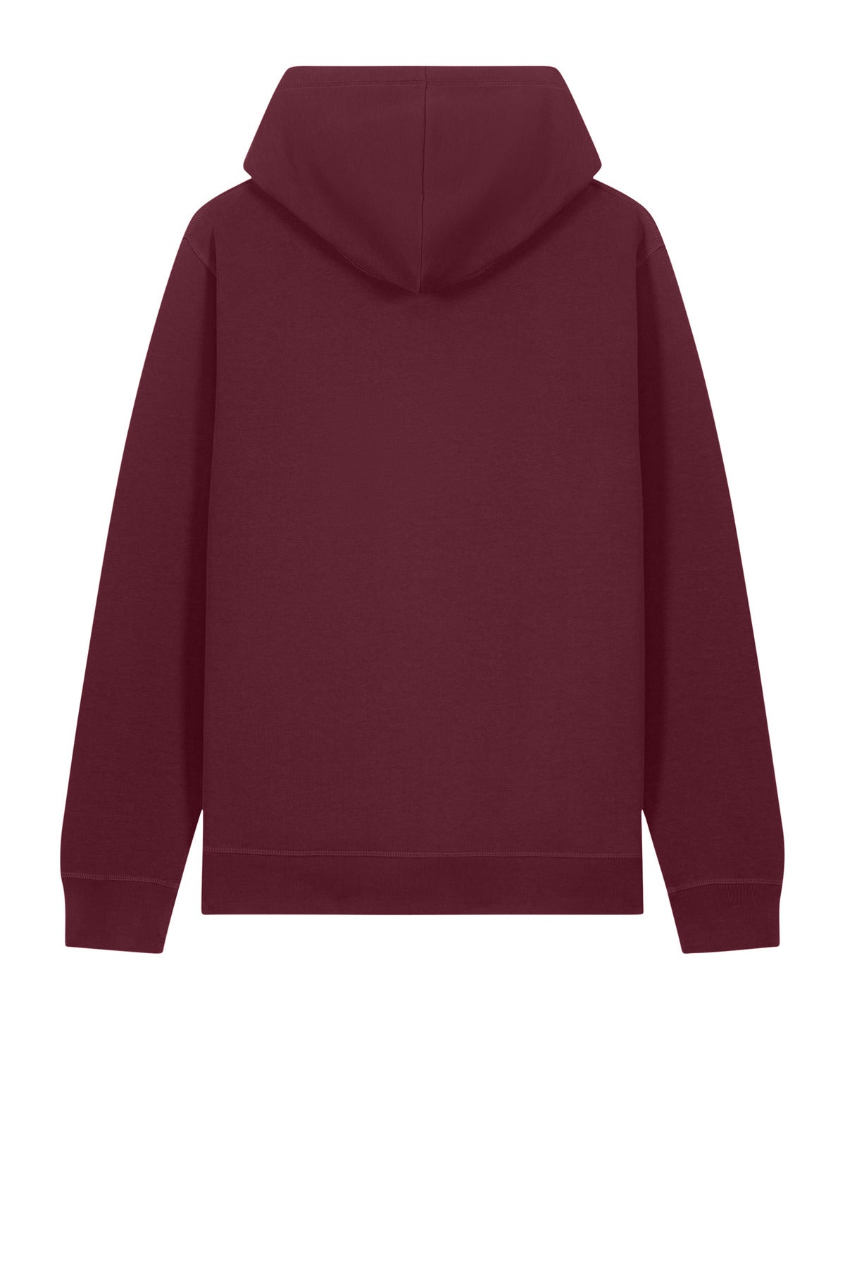 Rear View of Burgundy Stanley/Stella Unisex Sounder Hooded Sweatshirt SXU012