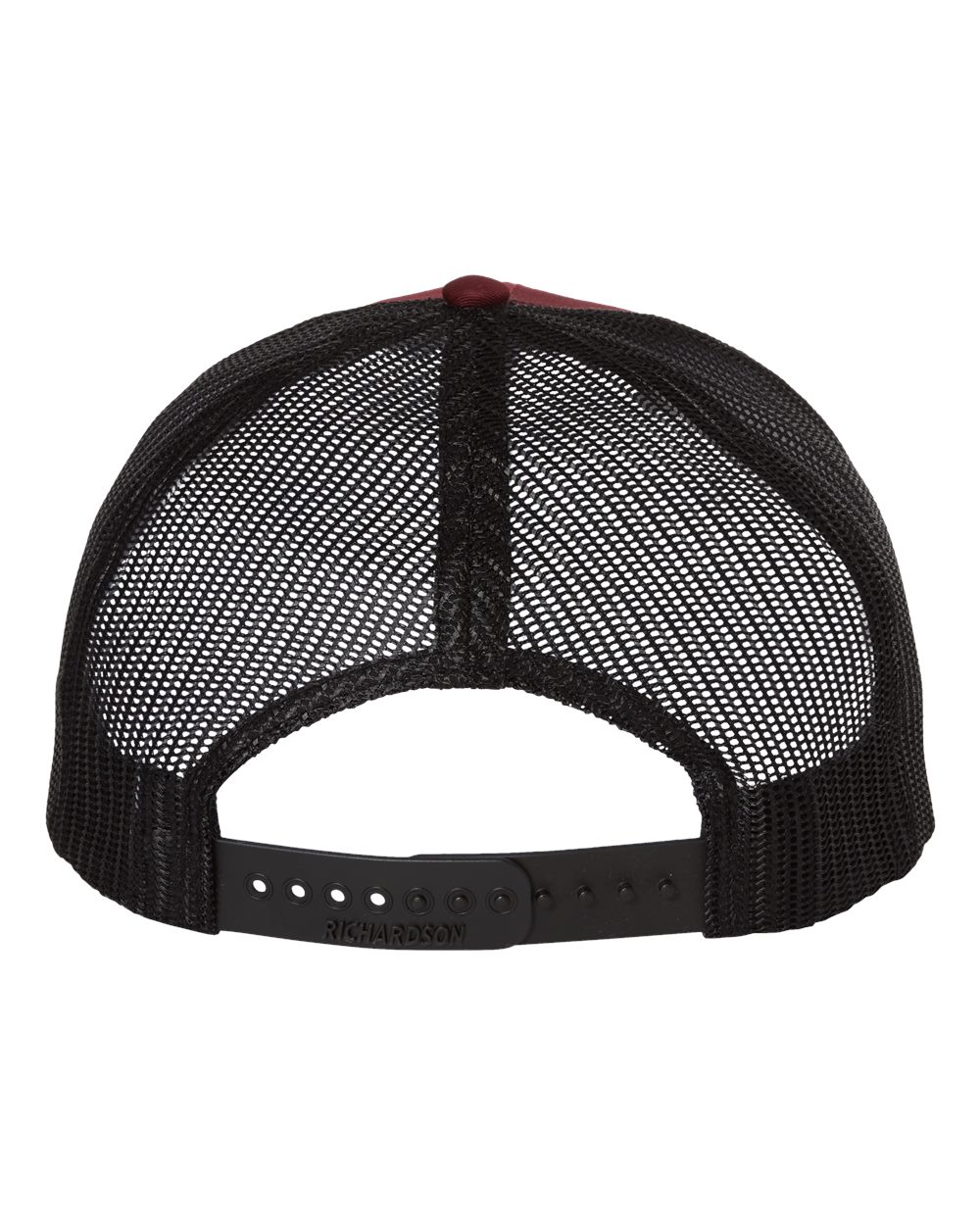 Rear View of Cardinal/ Black Snapback Trucker Cap - 112