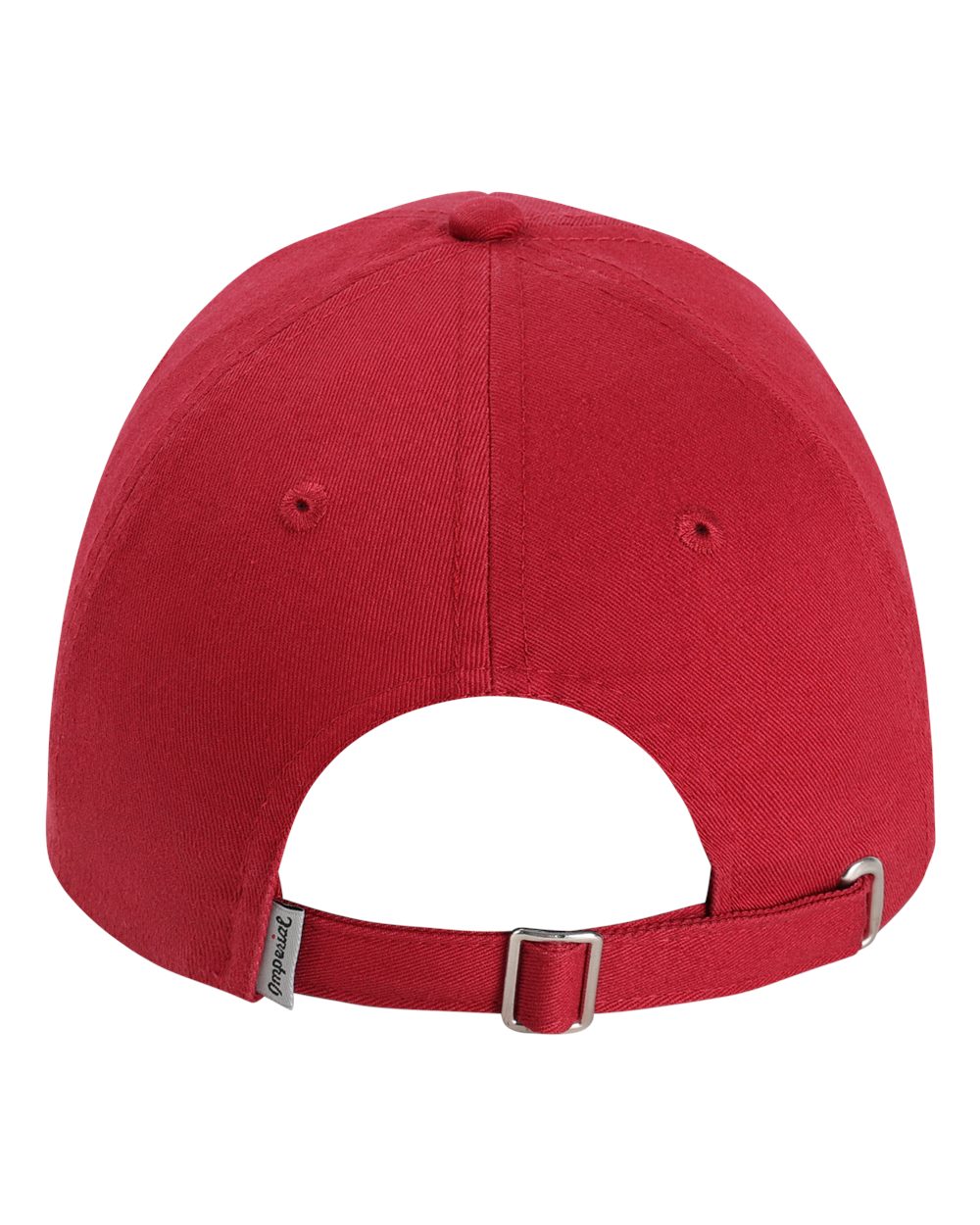 Rear View of Cardinal Red The Original Buckle Dad Hat - X210B