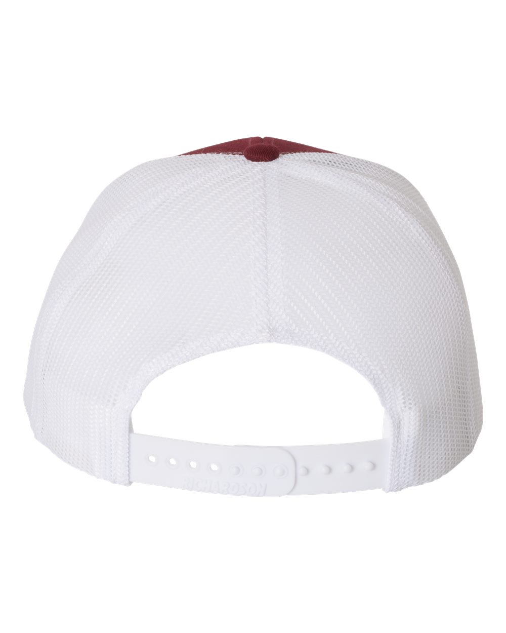 Rear View of Cardinal/ White Snapback Trucker Cap - 112