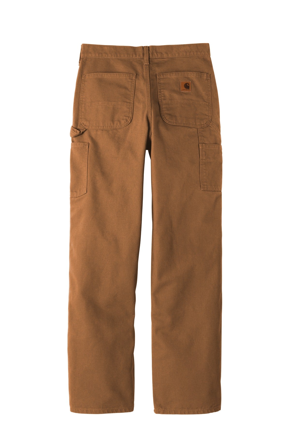 Rear View of Carhartt Brown Carhartt Washed-Duck Work Dungaree. CTB11