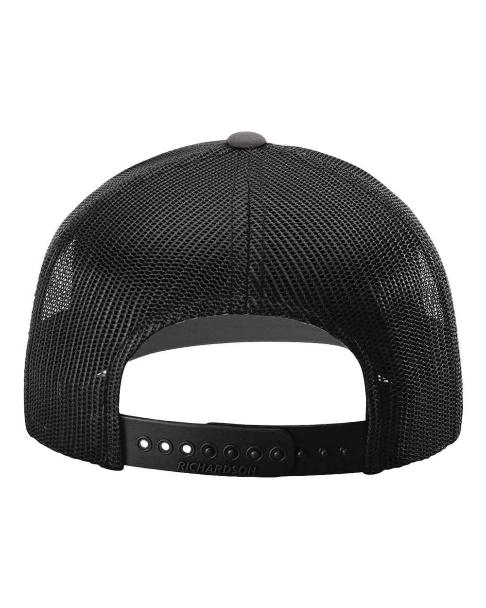 Rear View of Charcoal/ Black Snapback Trucker Cap - 112