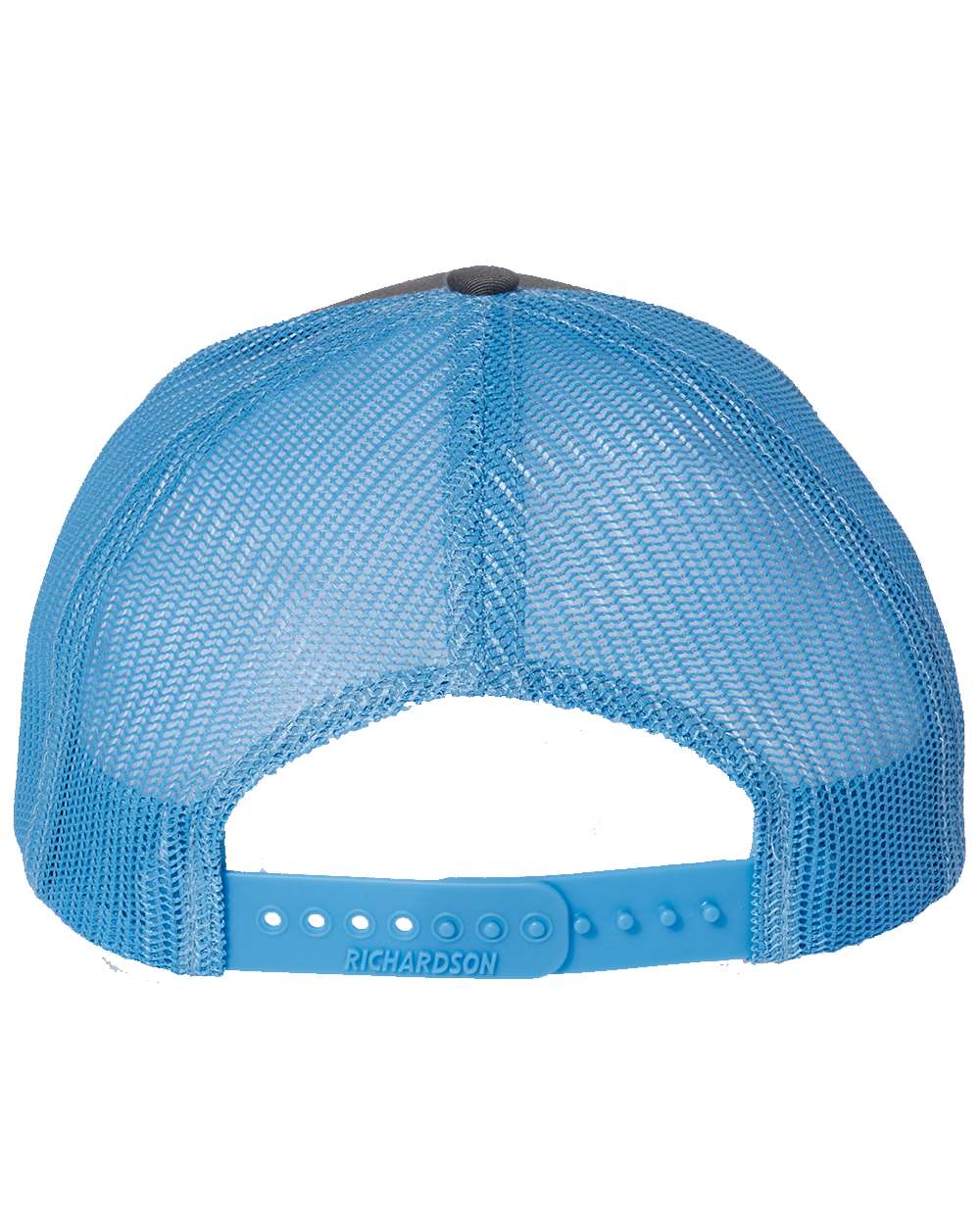 Rear View of Charcoal/ Columbia Blue Snapback Trucker Cap - 112