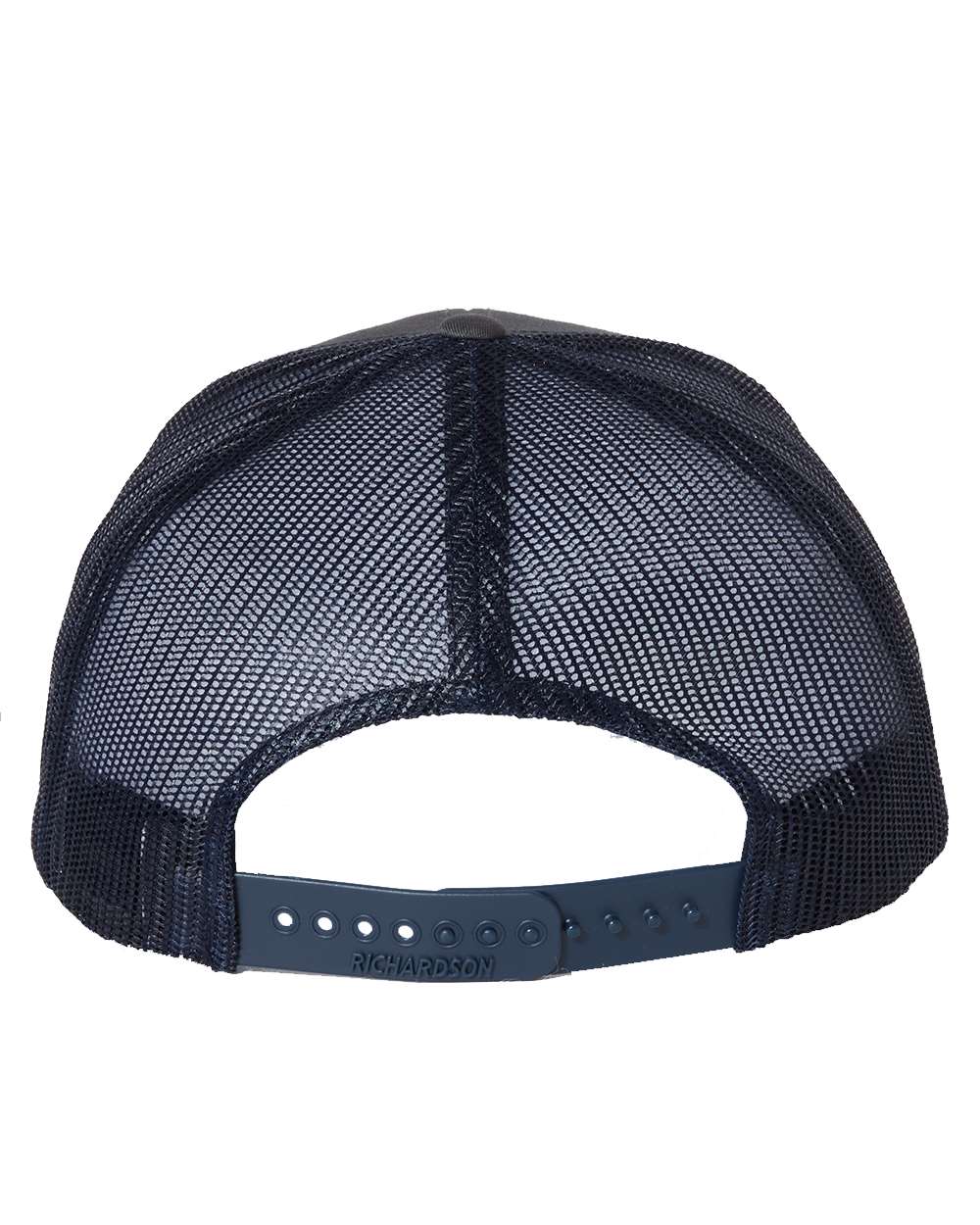 Rear View of Charcoal/ Navy Snapback Trucker Cap - 112