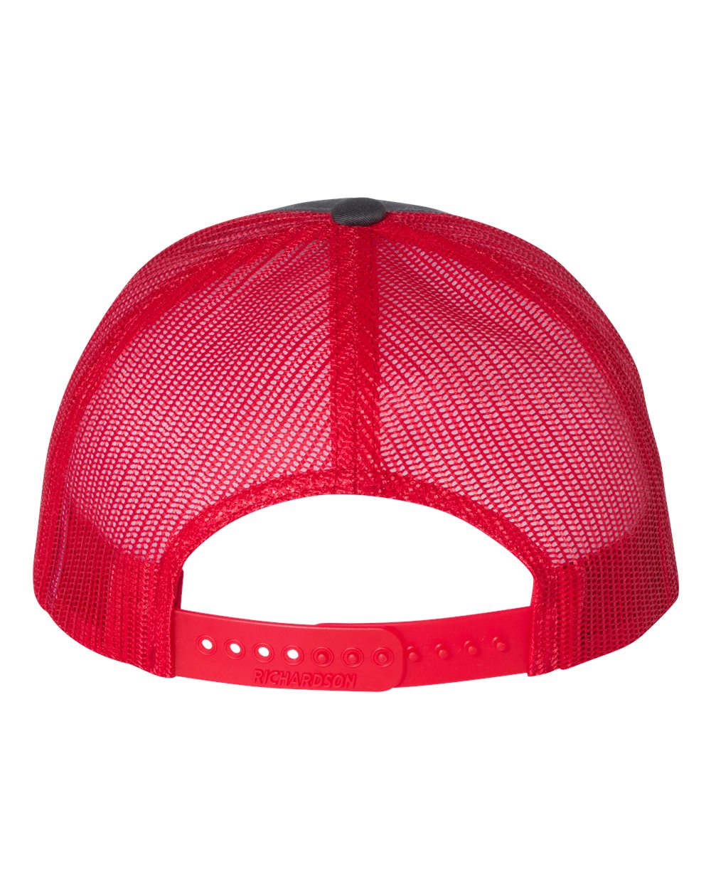 Rear View of Charcoal/ Red Low Pro Trucker Cap - 115