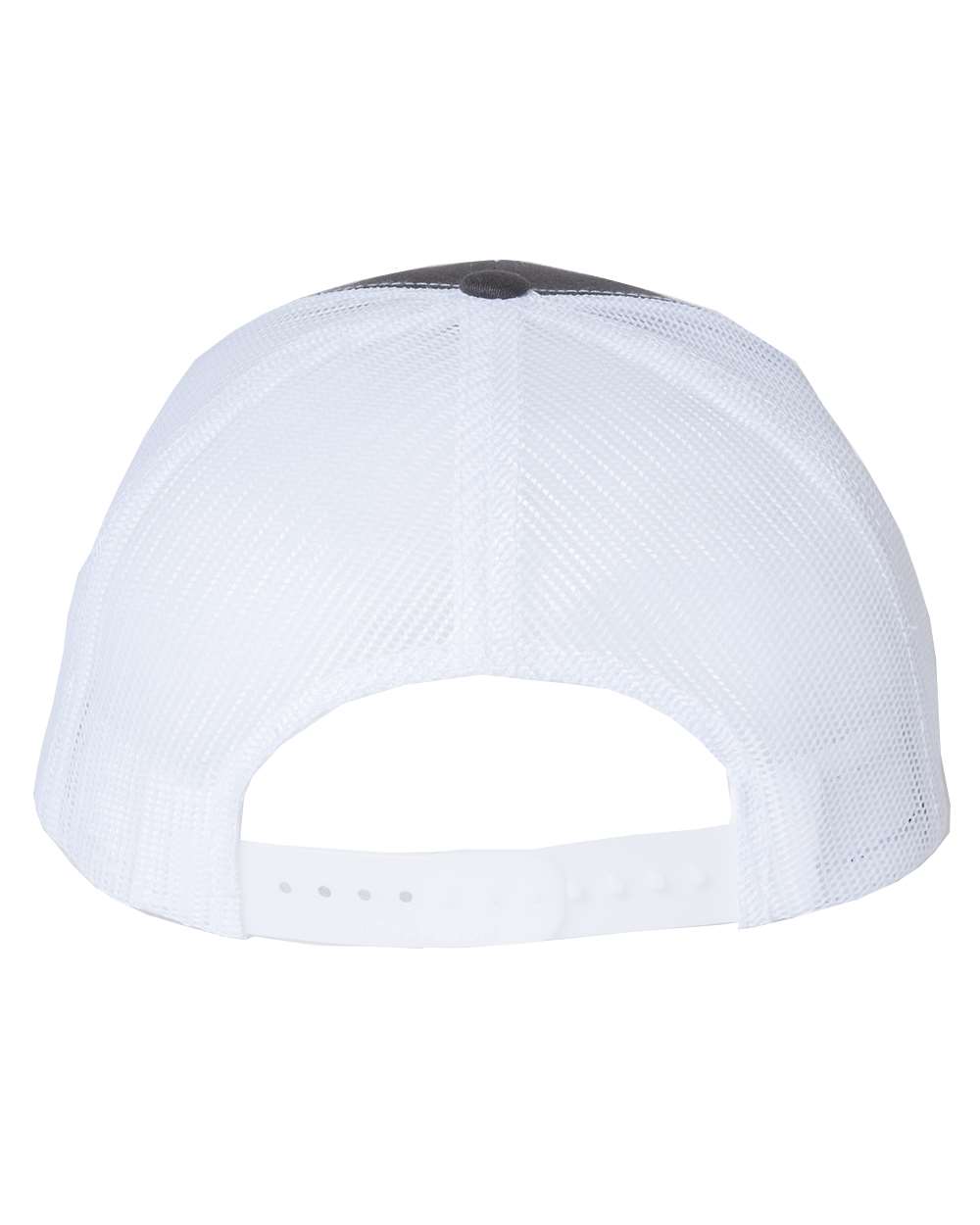 Rear View of Charcoal/ White Snapback Trucker Cap - 112