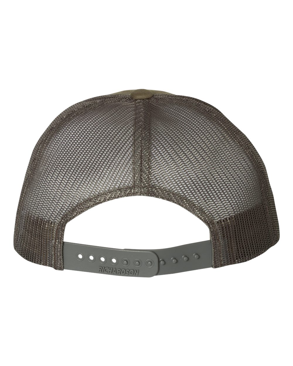 Rear View of Chocolate Chip/ Grey Brown Low Pro Trucker Cap - 115