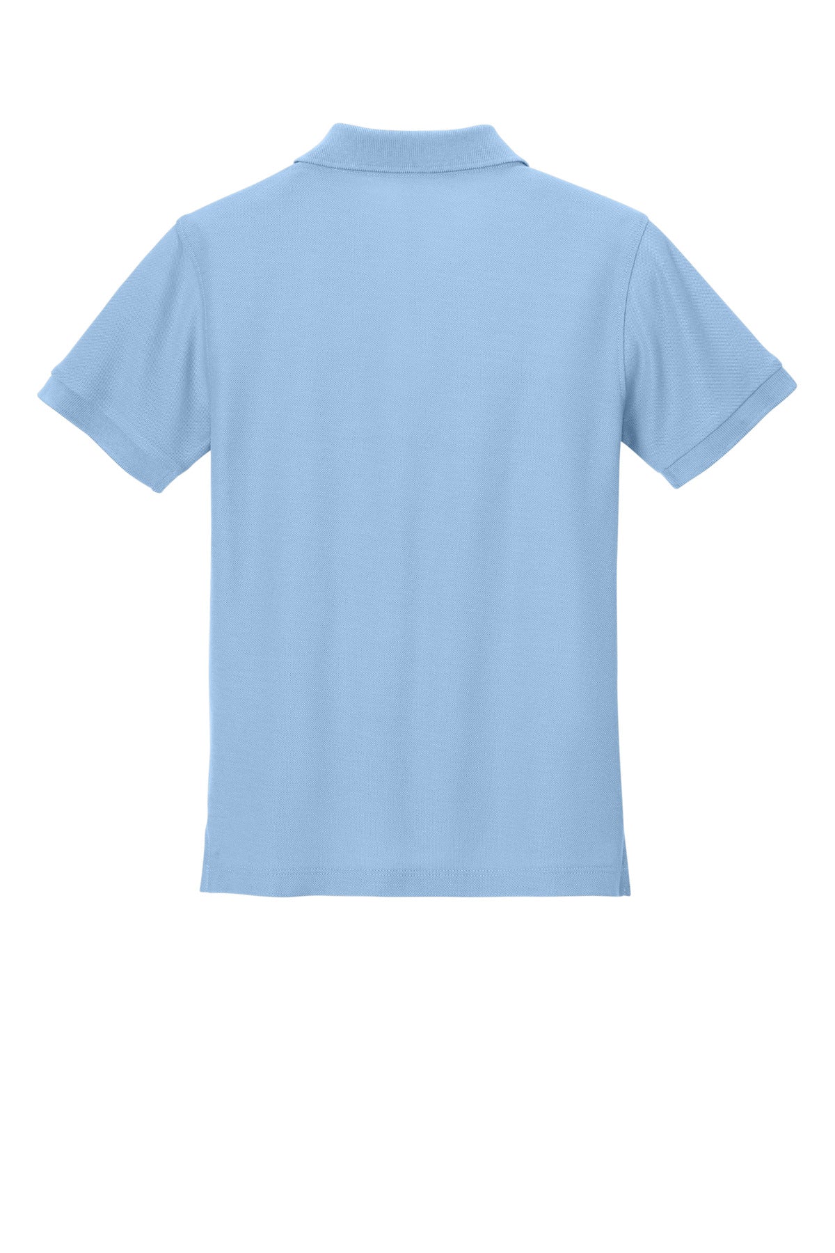 Rear View of CloudBlue Port Authority Youth Wearever Signature Pique Polo Y200