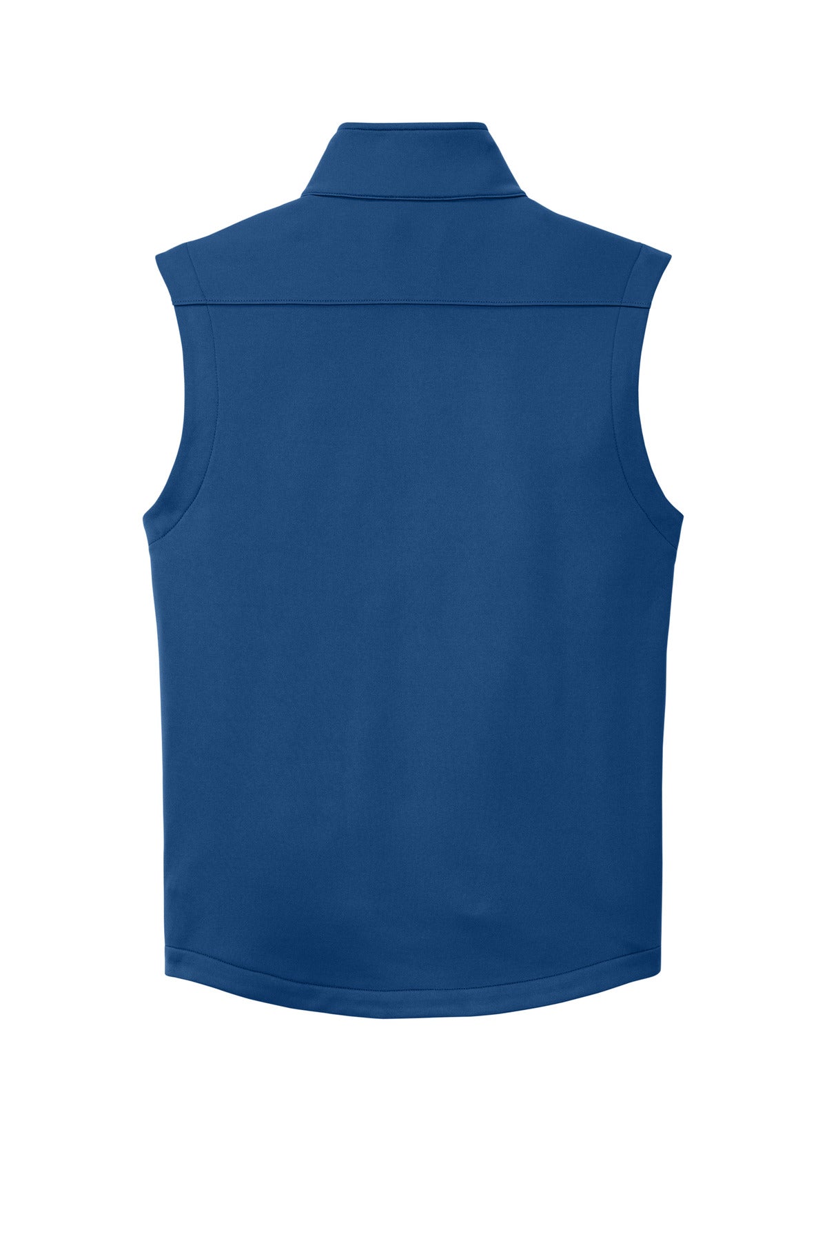 Rear View of CobaltBl Eddie Bauer Smooth Mid Layer Fleece Vest EB2560