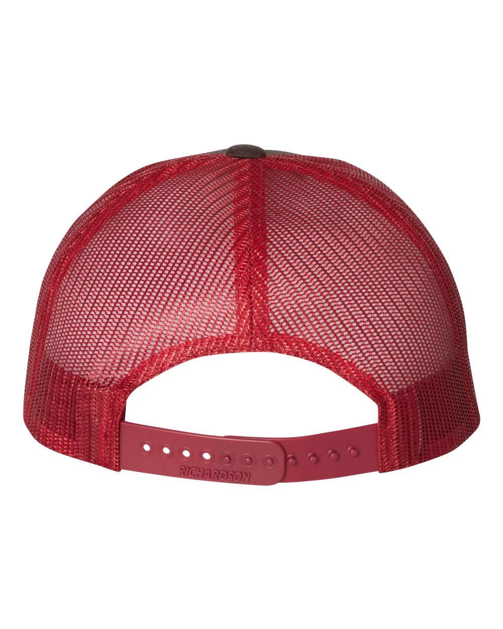 Rear View of Coffee/ Claret Low Pro Trucker Cap - 115