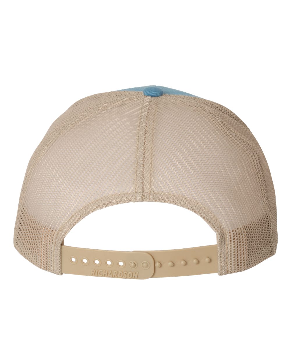 Rear View of Columbia Blue/ Khaki Snapback Trucker Cap - 112