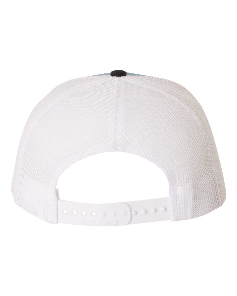 Rear View of Columbia Blue/ White/ Navy Snapback Trucker Cap - 112