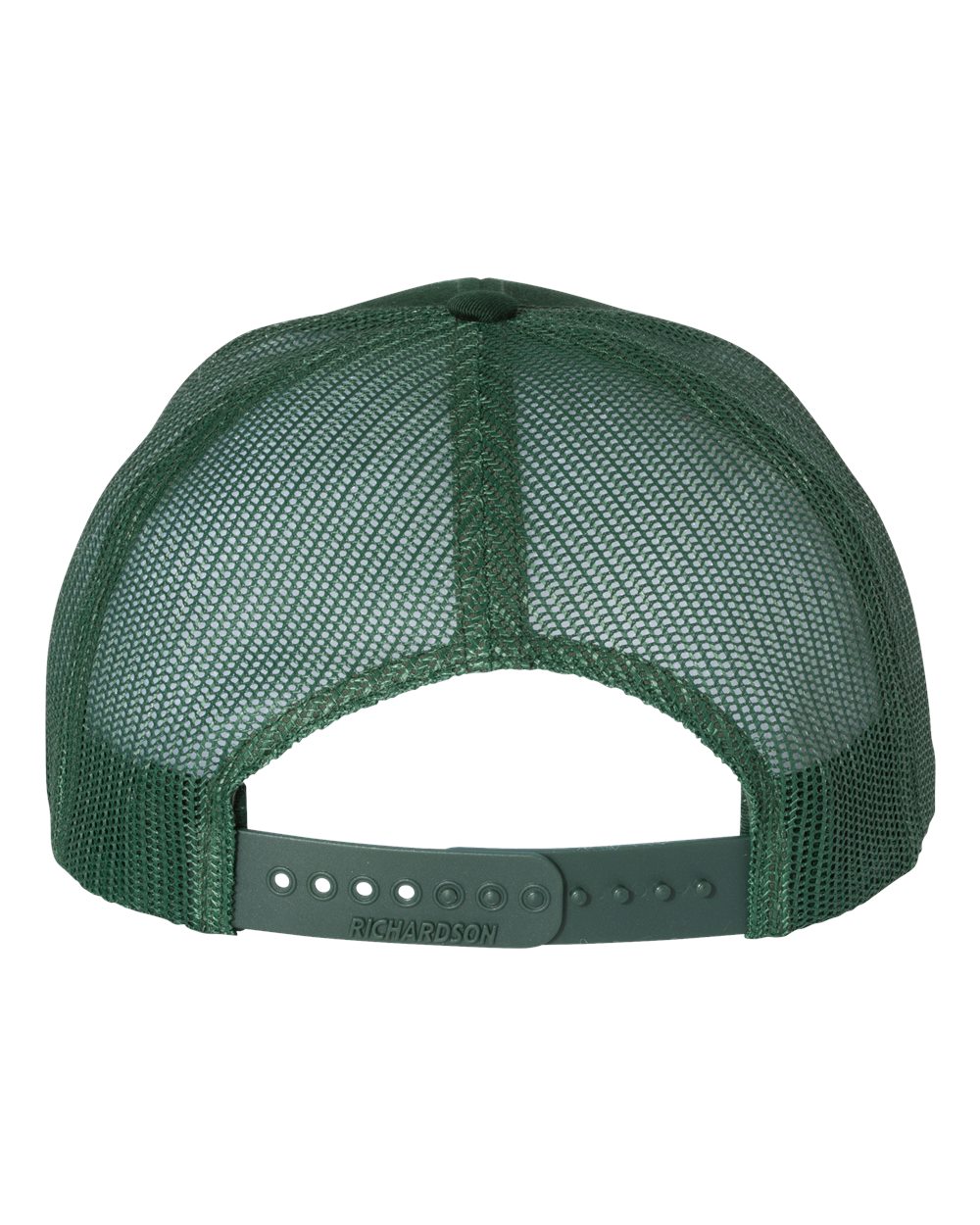 Rear View of Dark Green Snapback Trucker Cap - 112