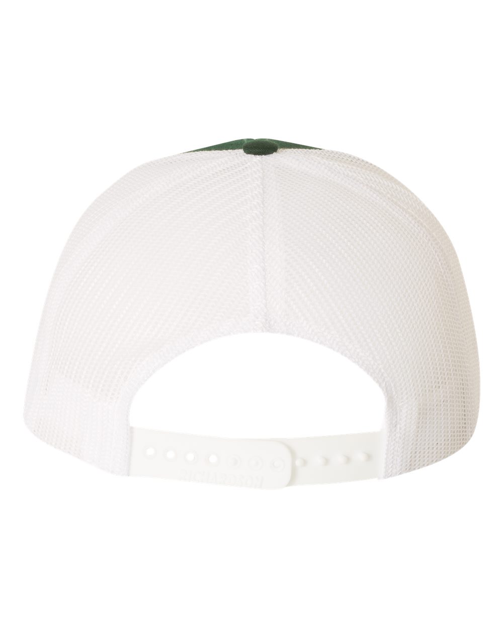 Rear View of Dark Green/ White Snapback Trucker Cap - 112