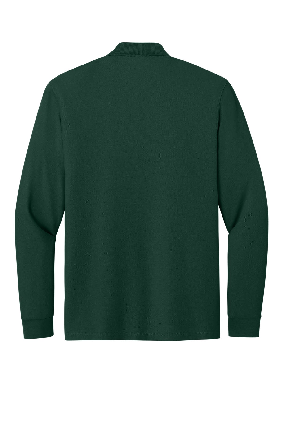 Rear View of DarkGreen Port Authority Wearever Signature Pique Long Sleeve Polo K200LS