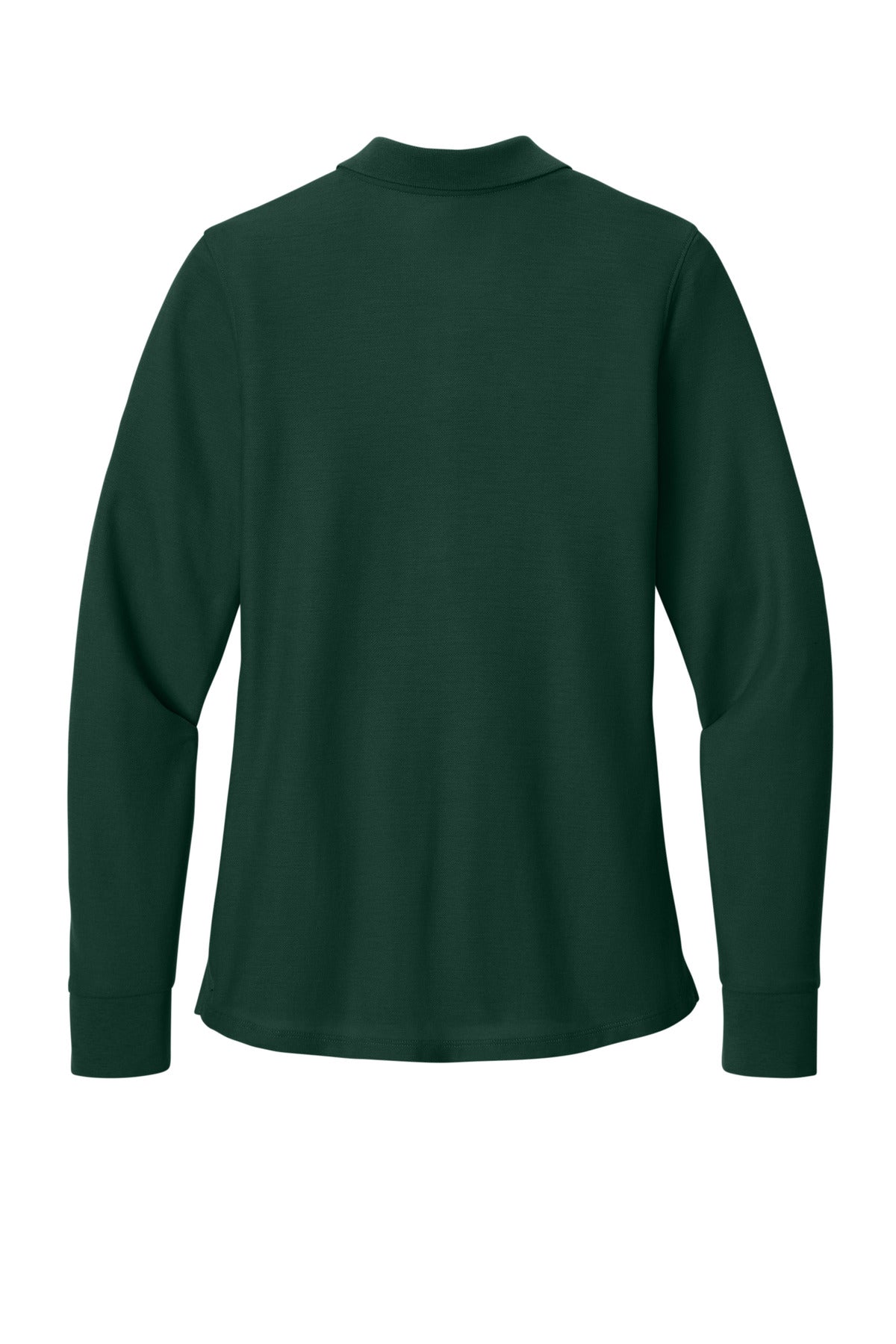 Rear View of DarkGreen Port Authority Women's Wearever Signature Pique Long Sleeve Polo LK200LS