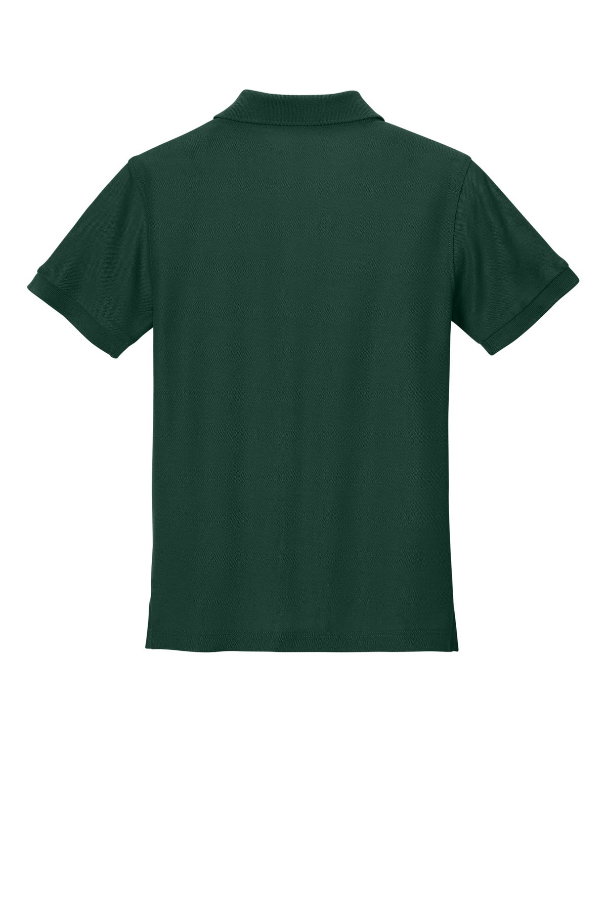 Rear View of DarkGreen Port Authority Youth Wearever Signature Pique Polo Y200
