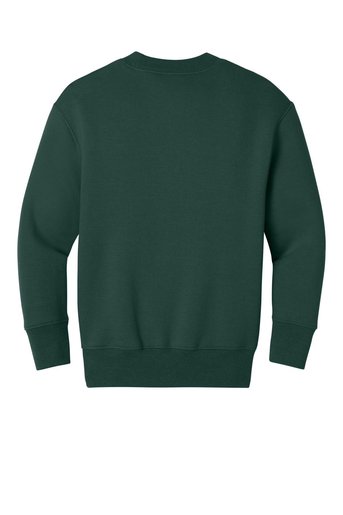 Rear View of DarkGreen Port & Co Youth Core Fleece Crewneck Pocket Sweatshirt PC78YPKT