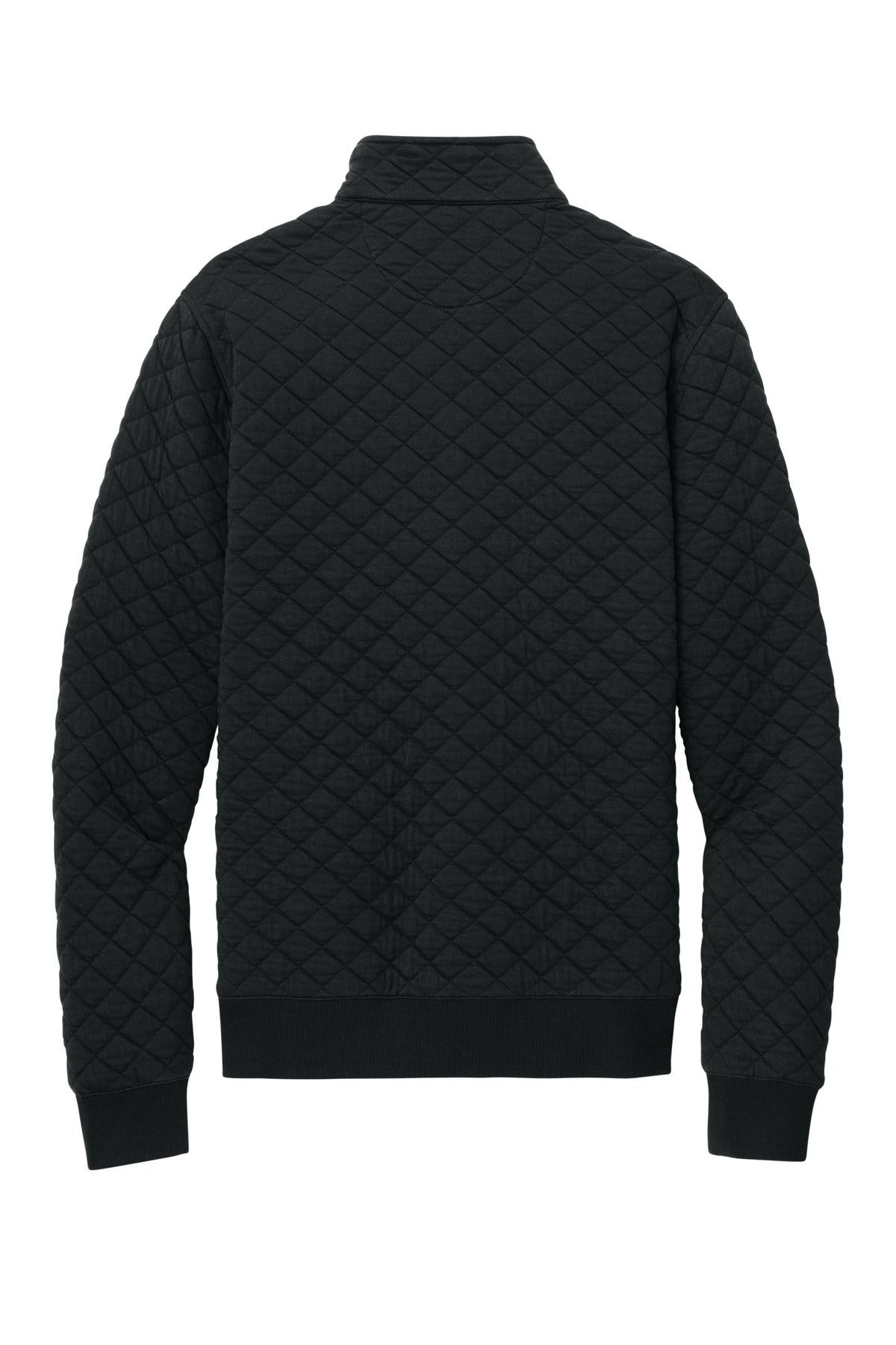 Rear View of DeepBlack Brooks Brothers Diamond Quilt 1/4-Zip BB18212