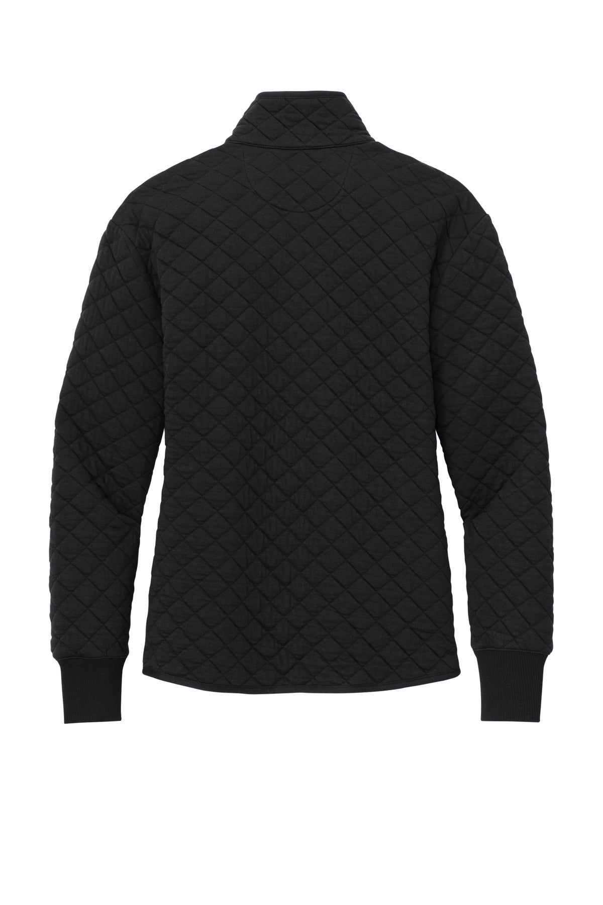 Rear View of DeepBlack Brooks Brothers Women's Diamond Quilt Full-Zip BB18213