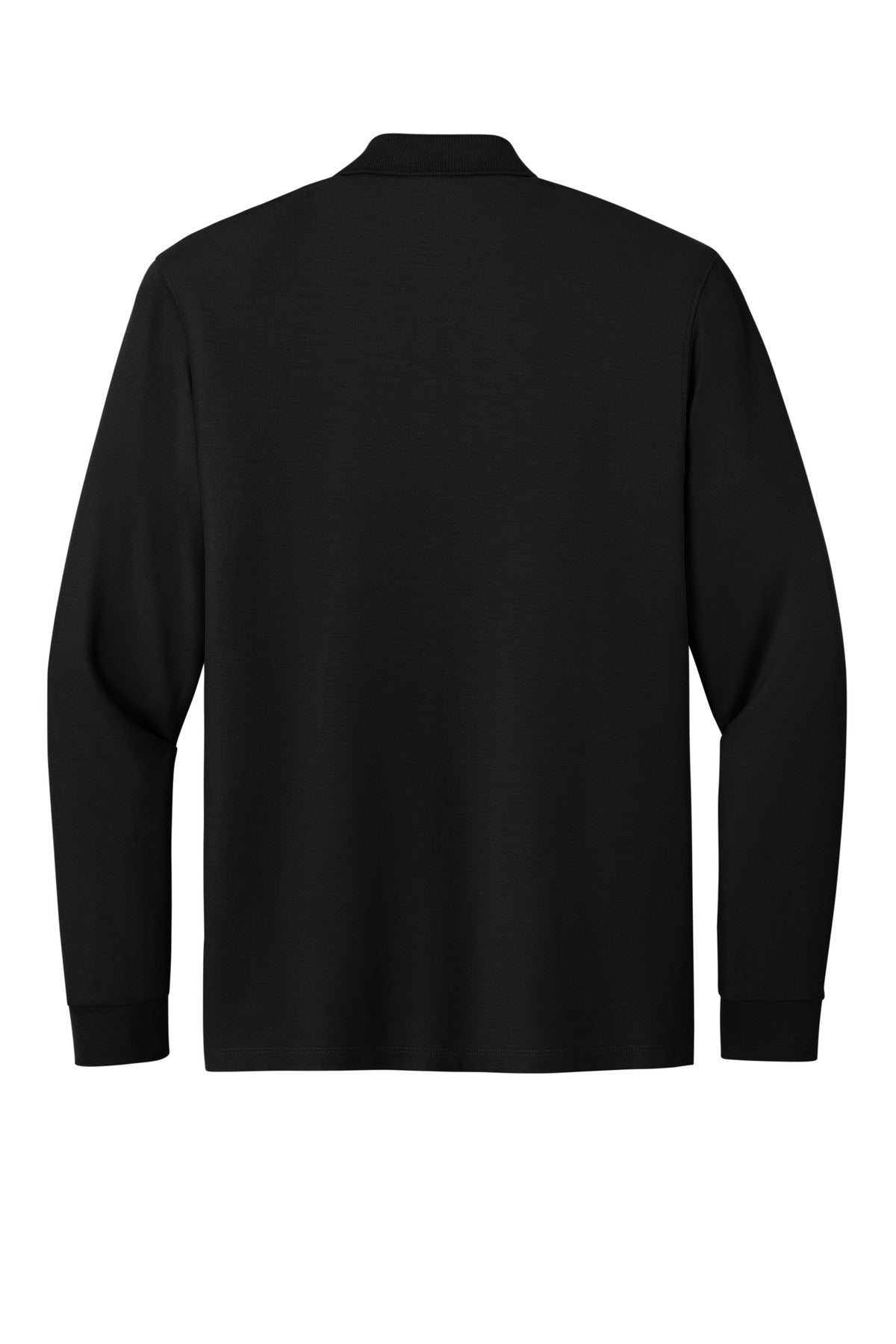 Rear View of DeepBlack Port Authority Wearever Signature Pique Long Sleeve Polo K200LS