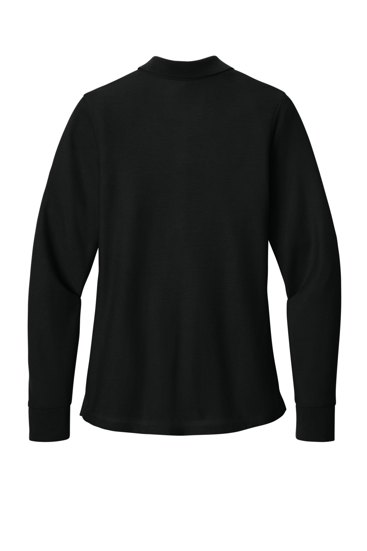 Rear View of DeepBlack Port Authority Women's Wearever Signature Pique Long Sleeve Polo LK200LS
