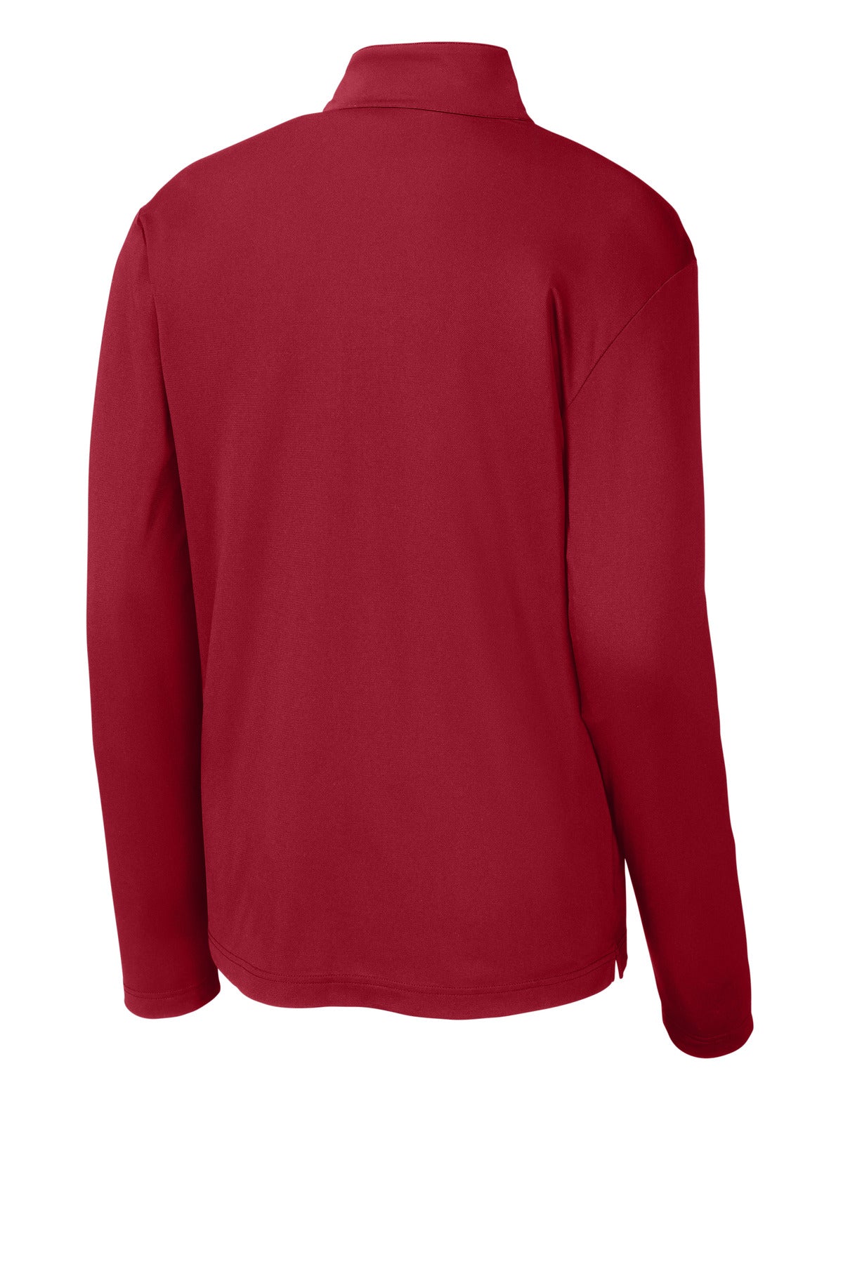 Rear View of DeepRed Sport-Tek Micropique Sport-Wick 1/4-Zip ST672