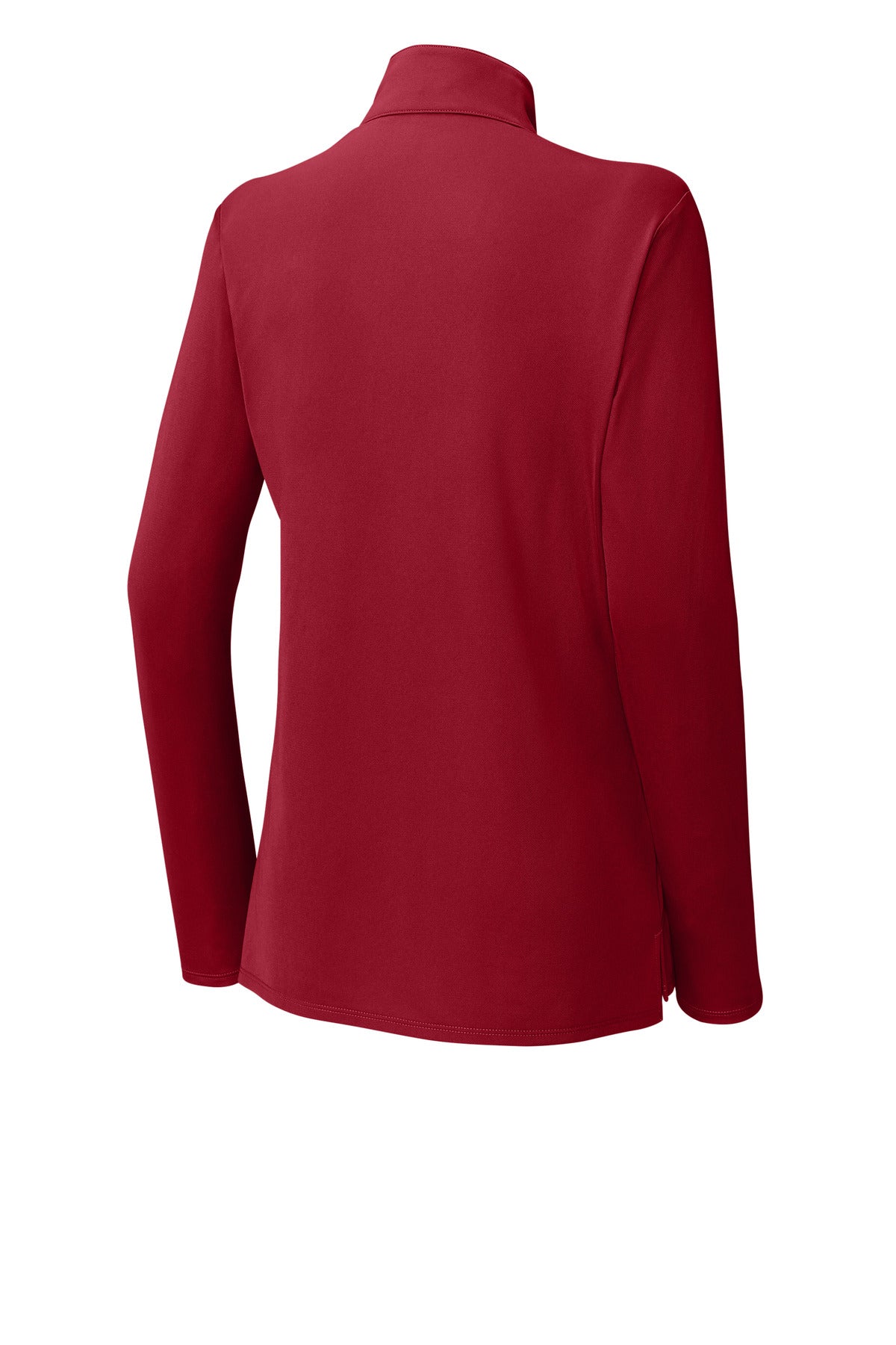 Rear View of DeepRed Sport-Tek Women's Micropique Sport-Wick 1/4-Zip LST672