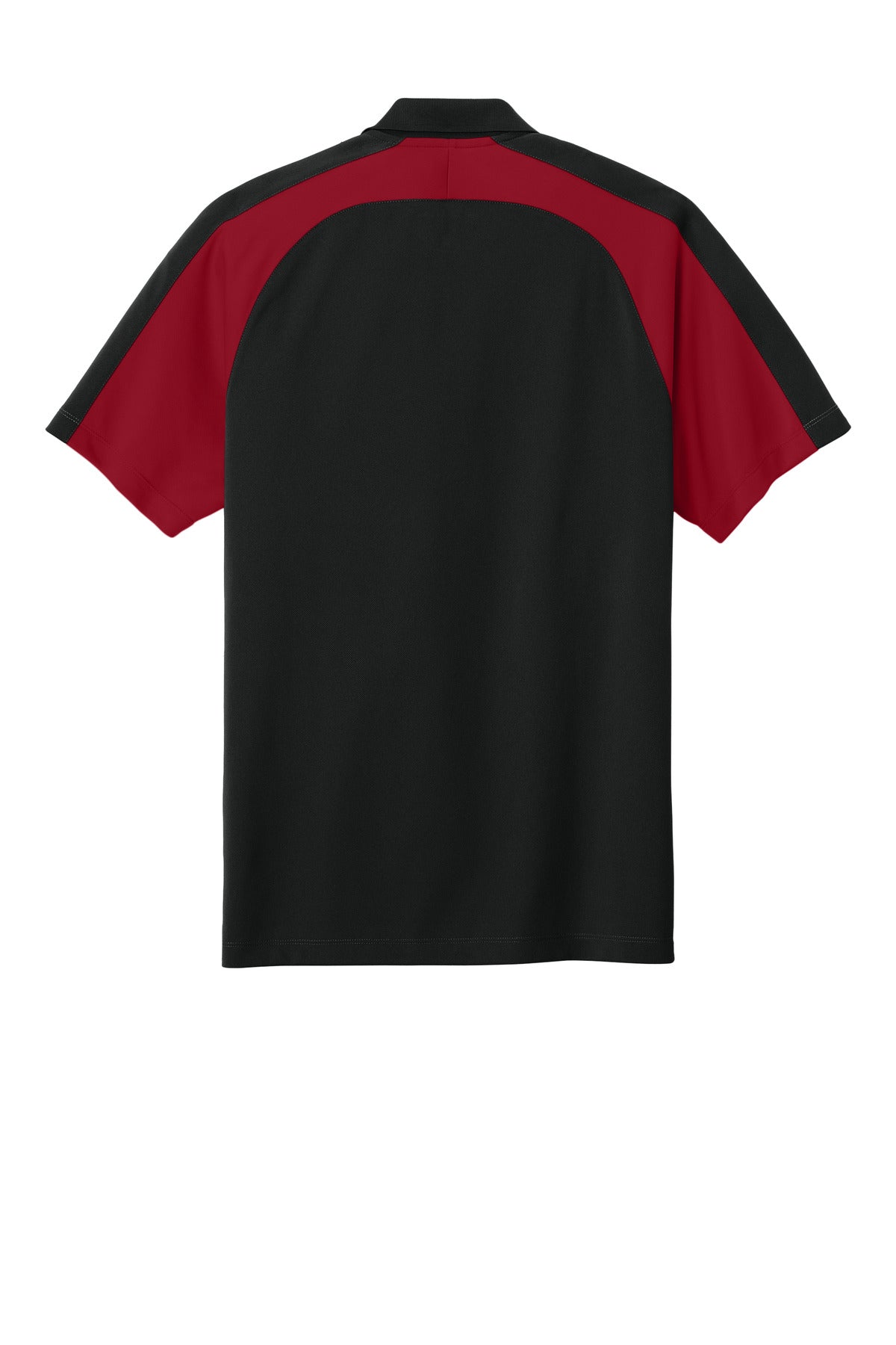 Rear View of DpBk/RichR Port Authority Wearever Performance Pique Colorblock Polo K247
