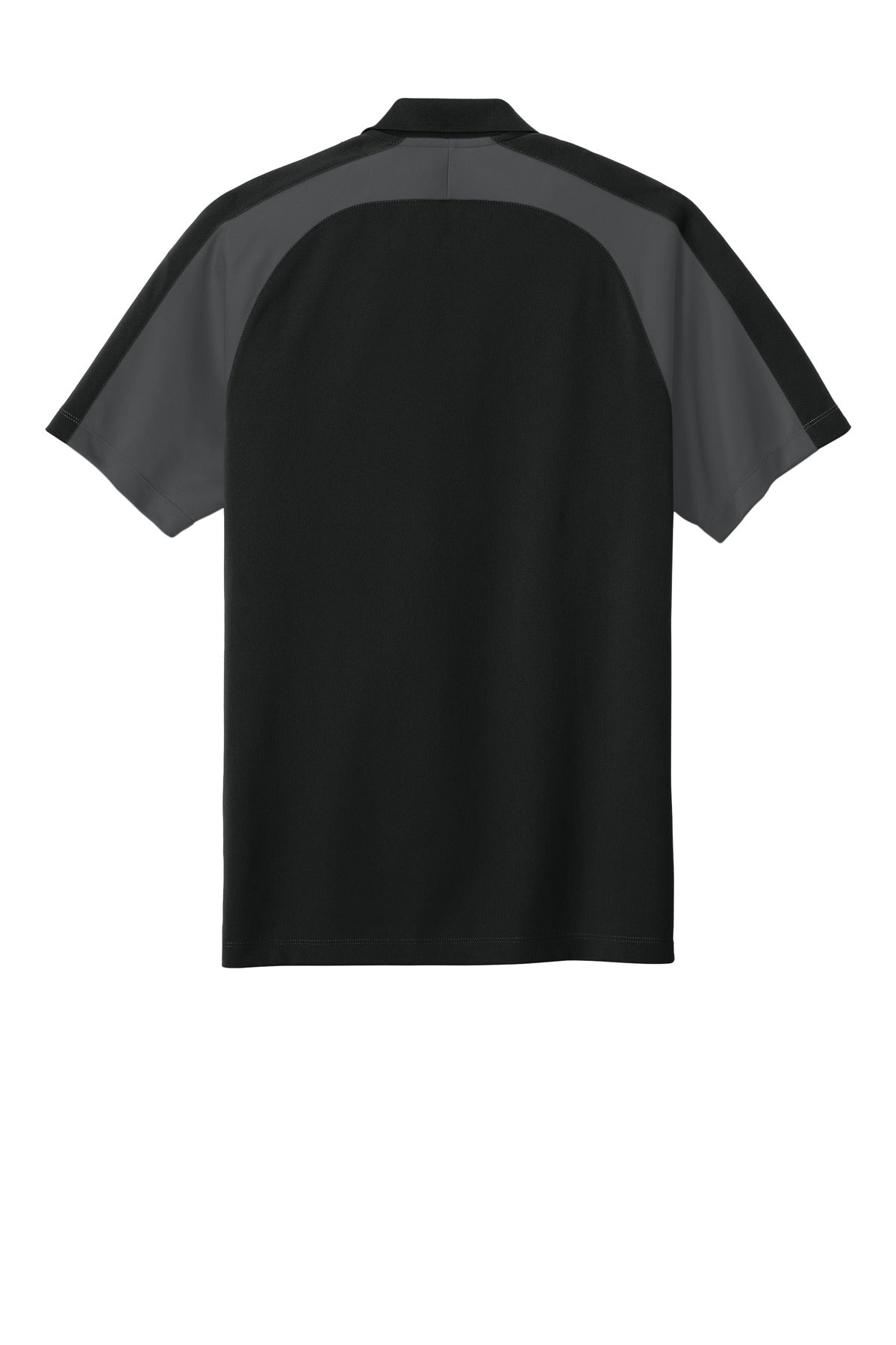 Rear View of DpBk/StrmG Port Authority Wearever Performance Pique Colorblock Polo K247