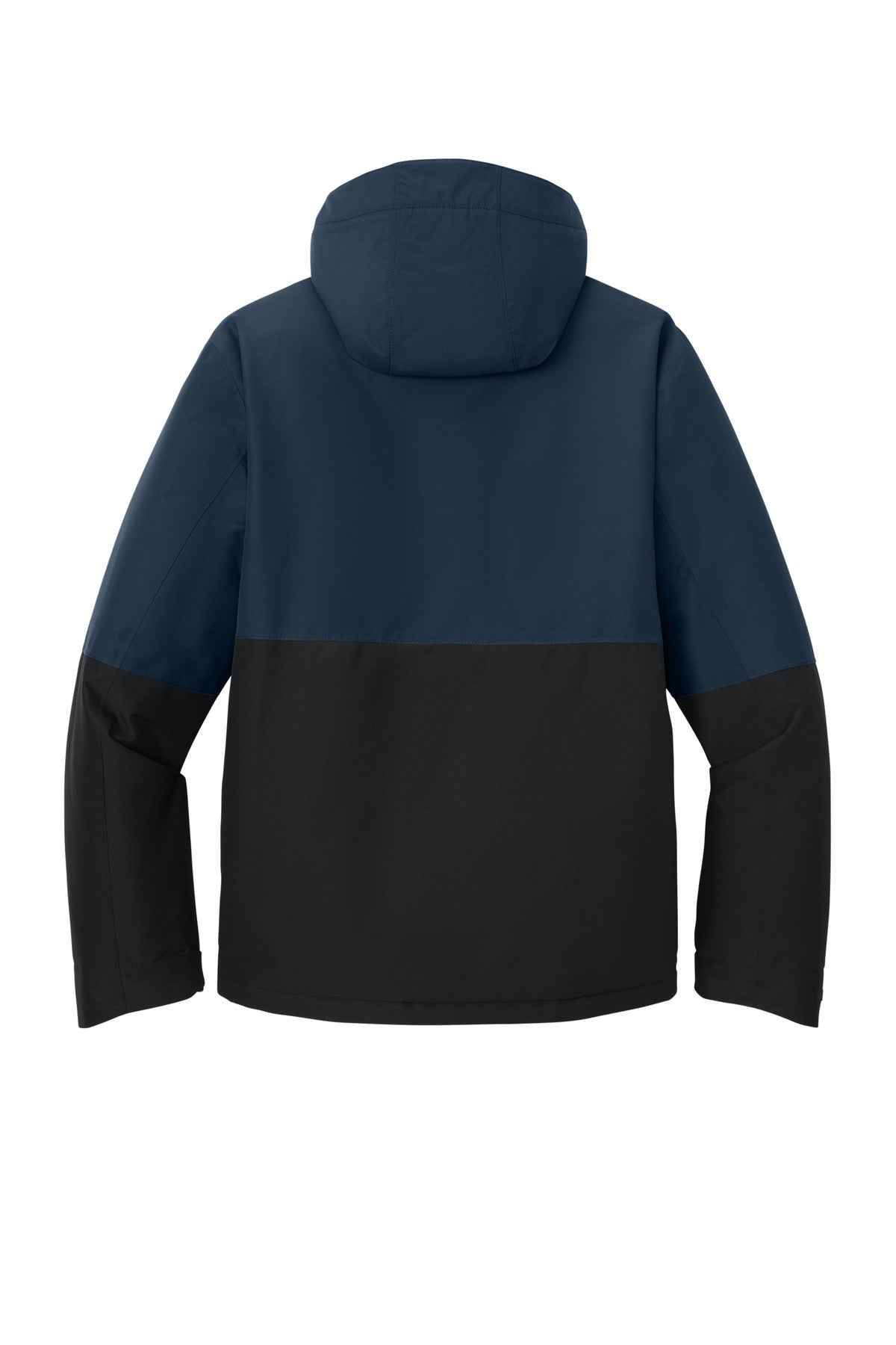 Rear View of DsBNv/DpBk Port Authority Insulated Heavy Ripstop Jacket J721