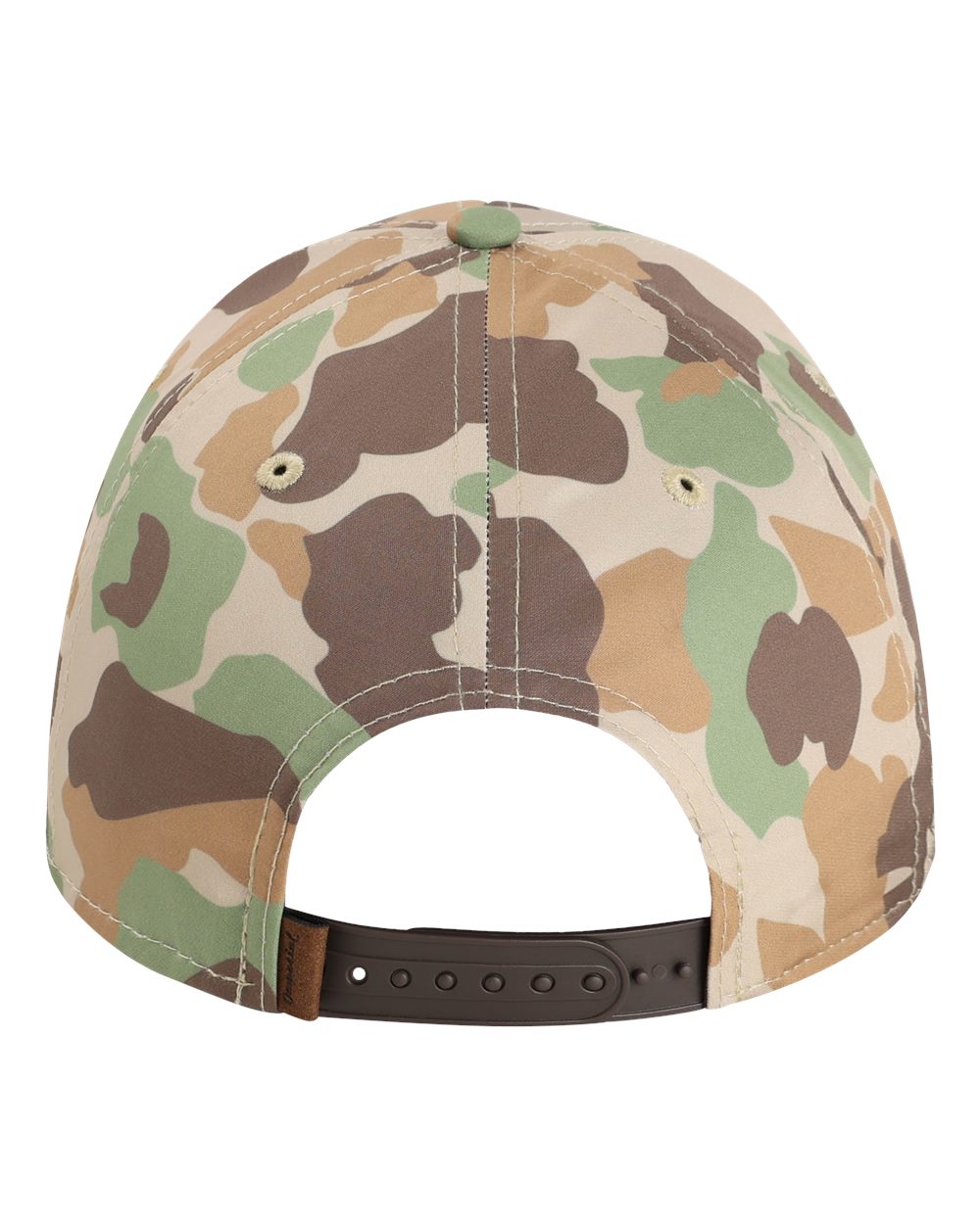 Rear View of Frog Skin Camo/ Brown The Outtasite Cap - 5058